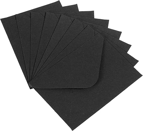 PATIKIL Mini sobres, paquete de 50 mini sobres de tarjetas de regalo para tarjetas de visita para bodas de felicitación, color negro