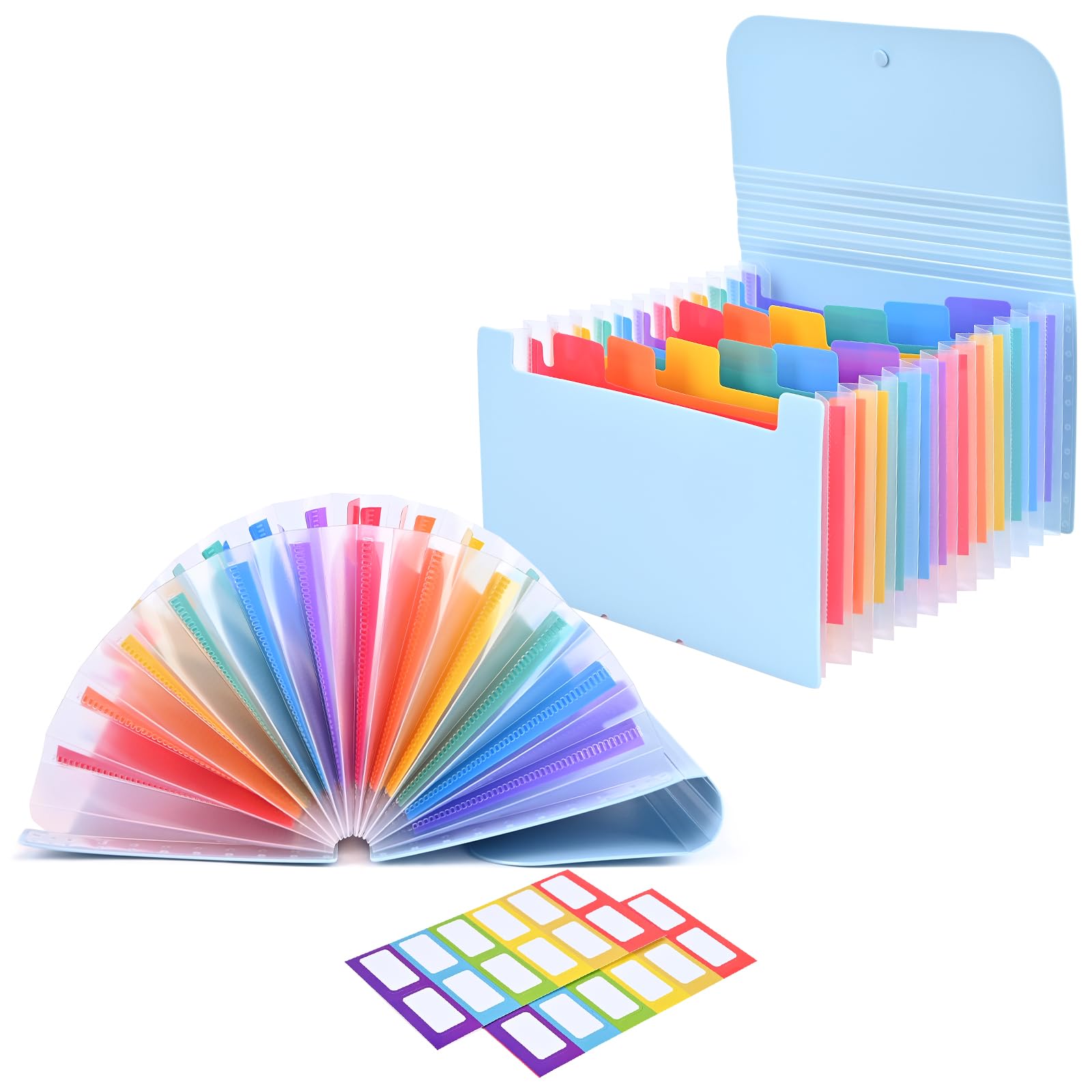 Organizador de cupones para recibos, organizador de archivos de acordeón pequeño con 13 bolsillos, carpeta expandible con pestañas coloridas, tamaño A6 para tarjetas, cheques, boletos,