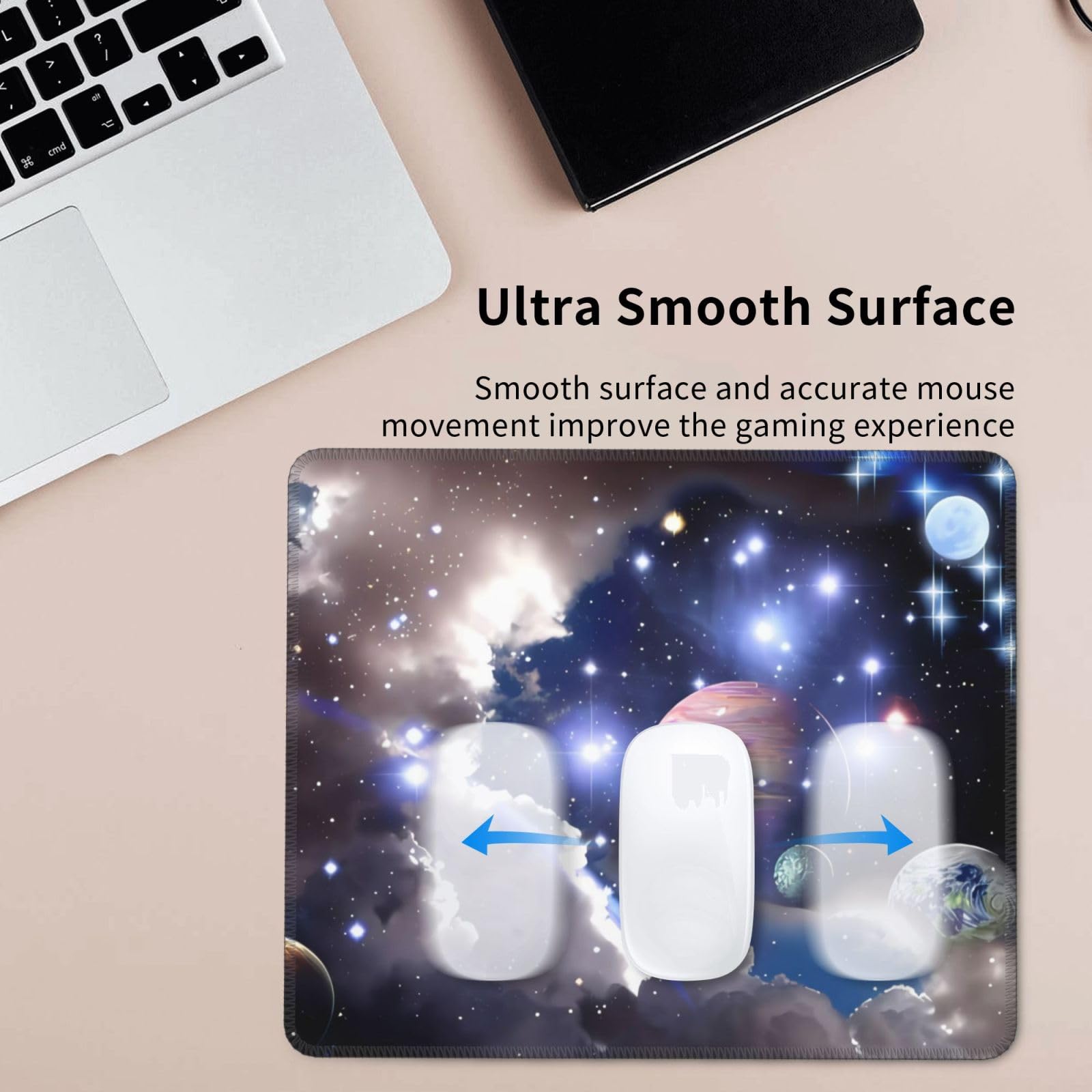Tappetino Mouse Rosa Tappetino per Mouse Piccolo 24 x 20 cm Rana Impermeabile Mousepad Gaming con Base in Gomma Antiscivolo, Bordo Cucito Mousepad per