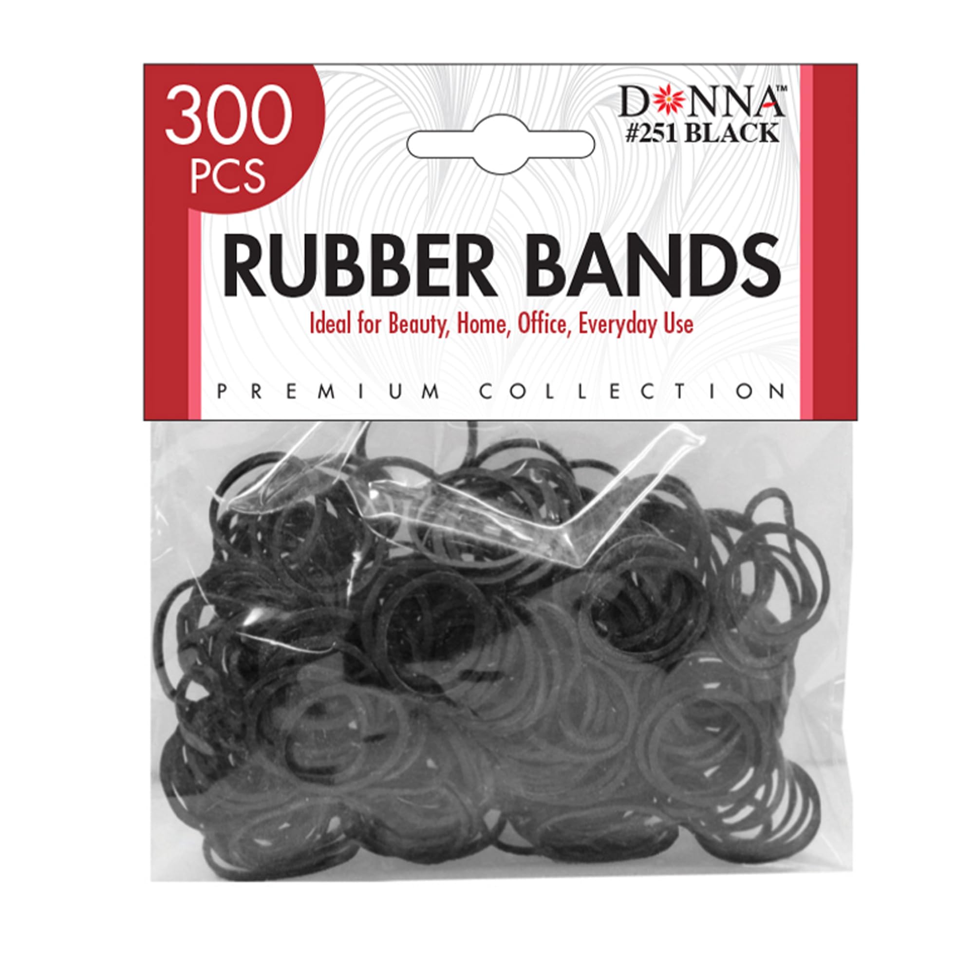 Donna Rubber Bands Soft Elastic Bands for Kid Hair Braids Hair 300pcs Black