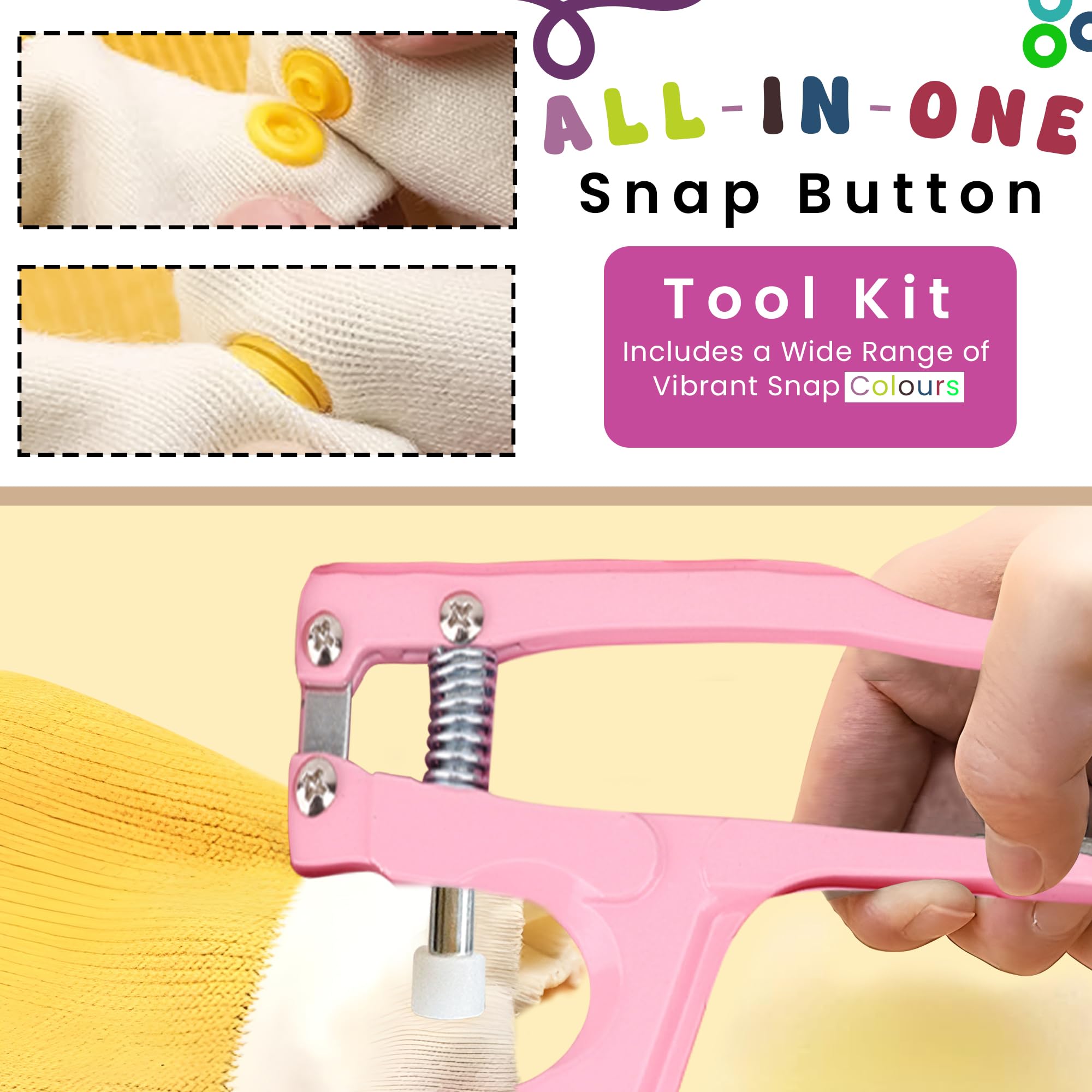 Amazon.com: WedDecor No-Sew KAM Snap Starter Kit T5 Plastic Snaps