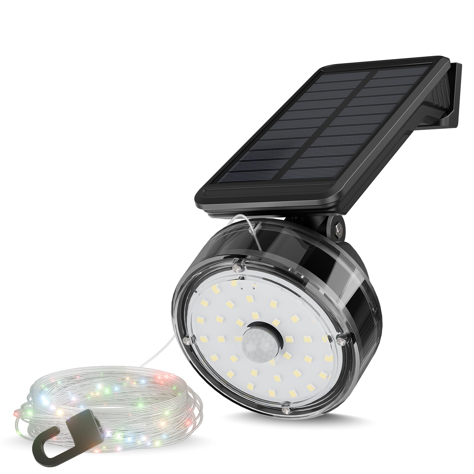 2-in-1 Solar Lights Outdoor Garden - Motion Sensor Solar Security Light, Waterproof Christmas Tree Lights & Outdoor Christmas Lights for Patio Balcony Fence Party Decorations