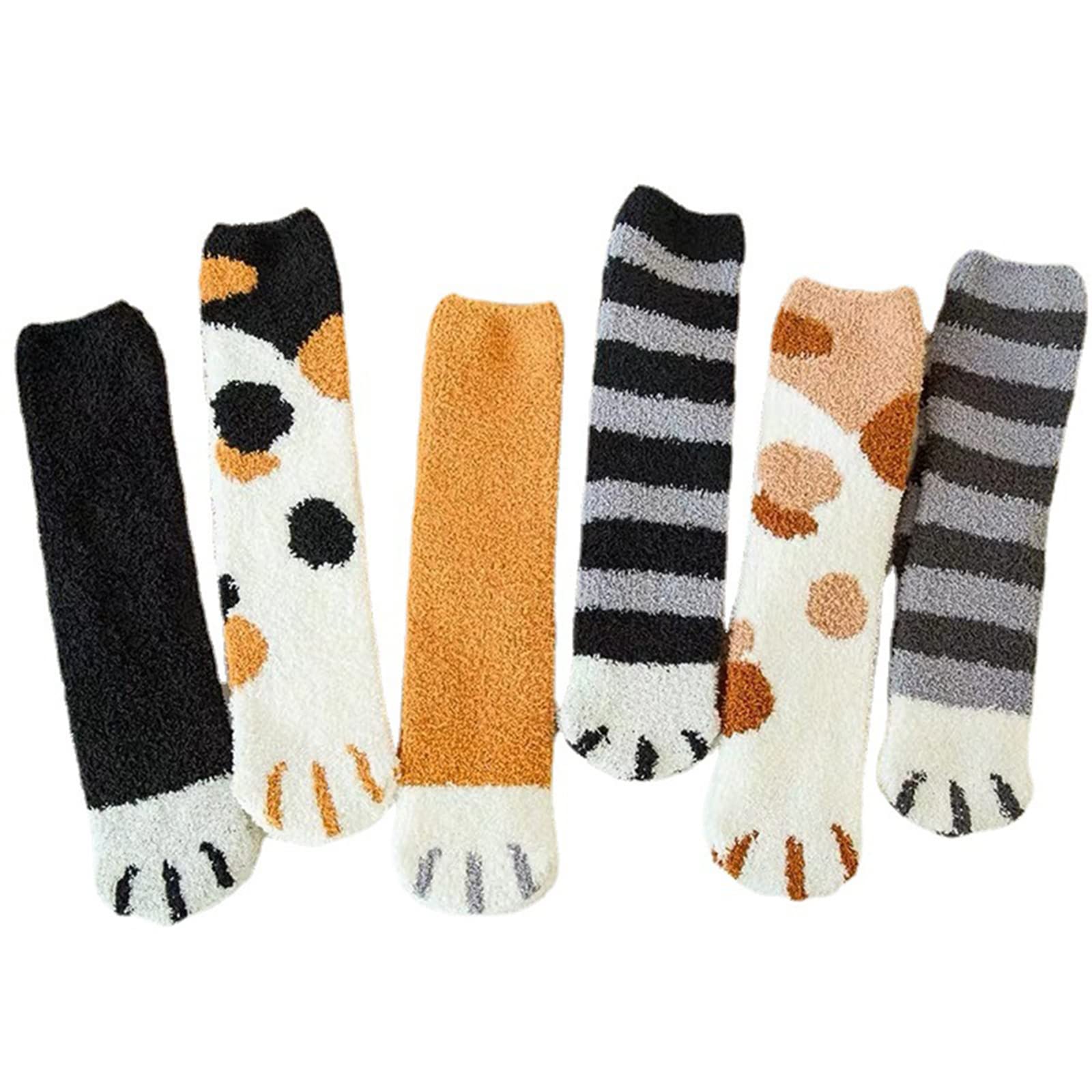 RAMSUN Coral Fleece Socks/Cat Paw Slipper Sock Casual