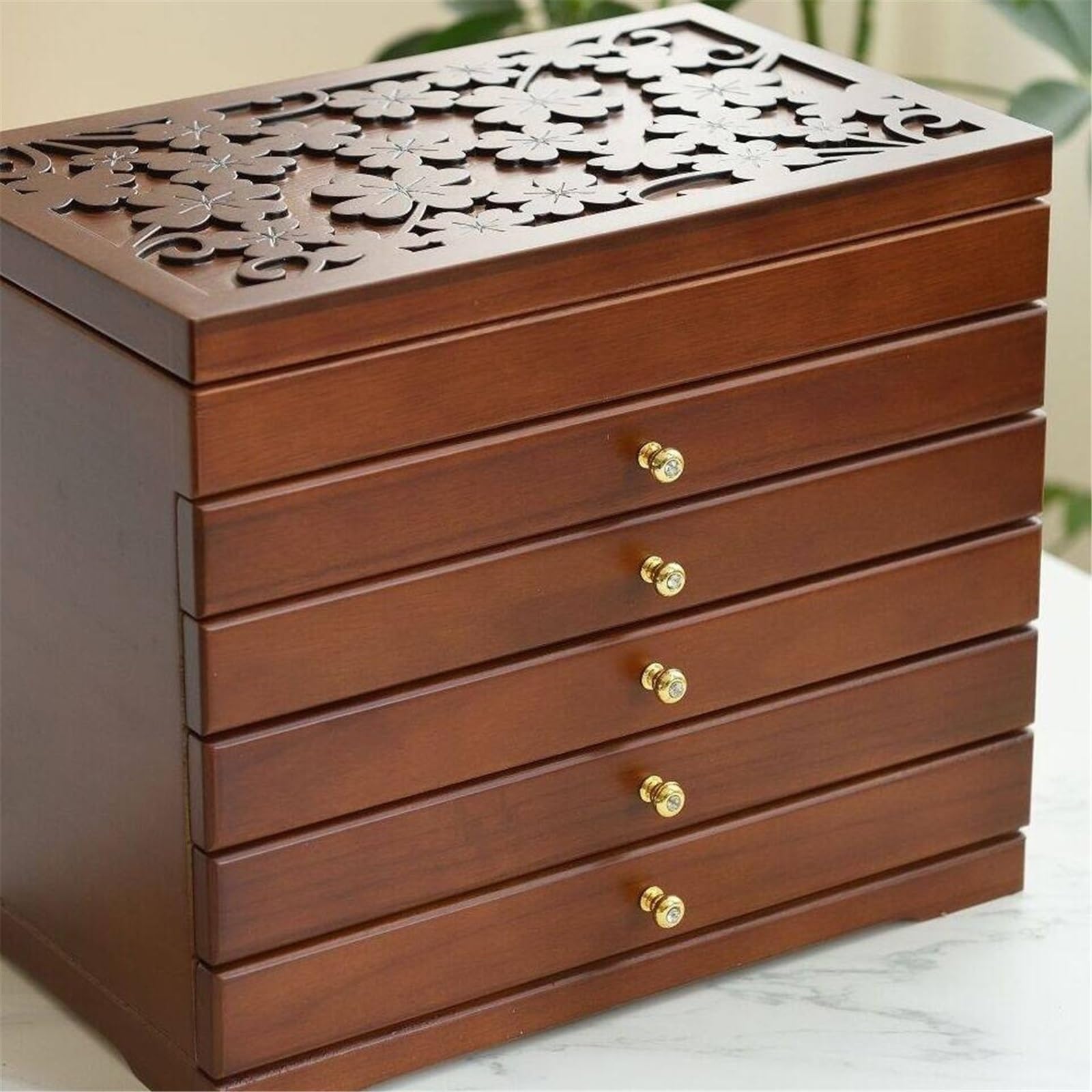 Schmuckständer Mehrstufiger Make-up-Organizer aus Holz for Schmuckkästchen
