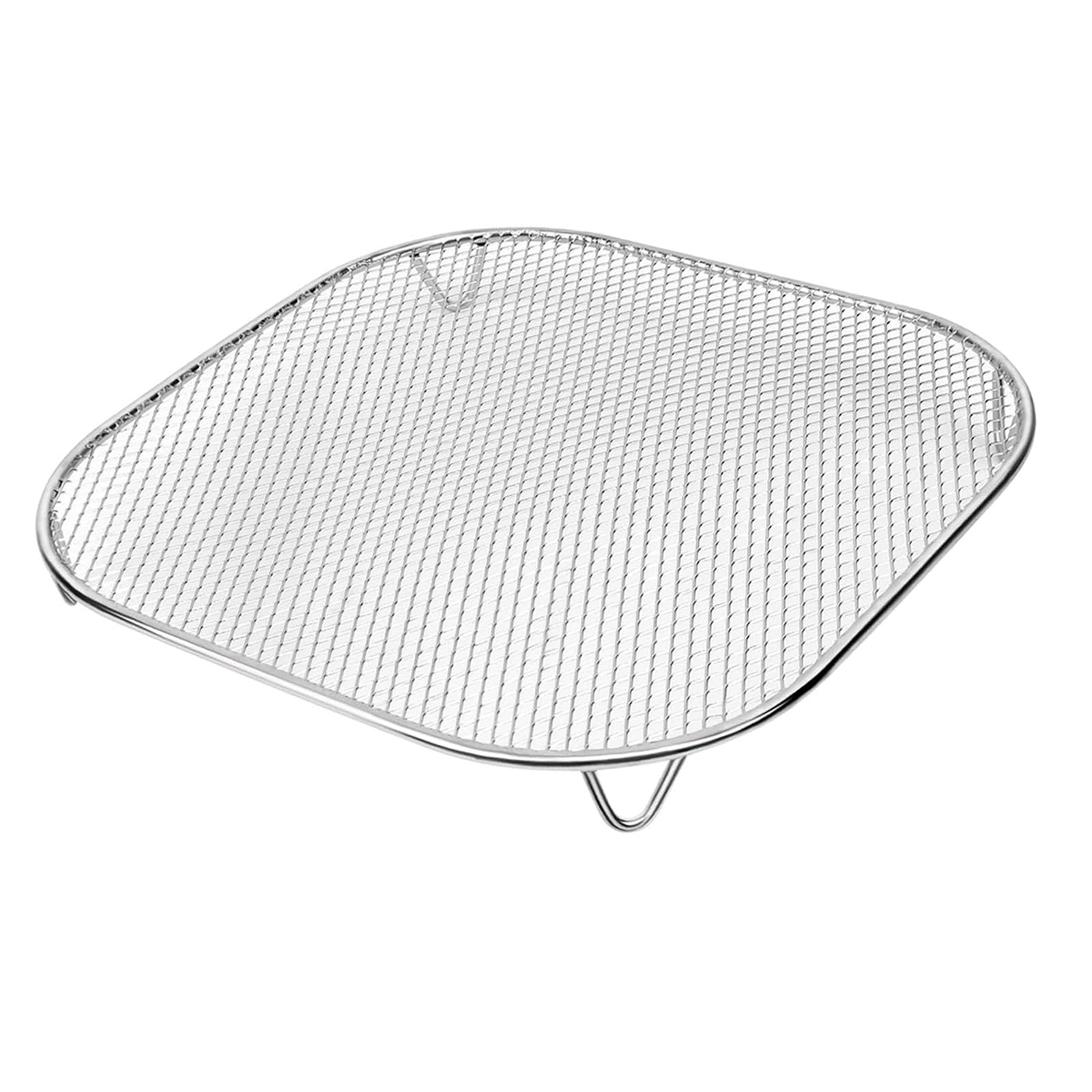 Kalttoy Practical Stainless Steel Fry Basket Cooker Accessory Metal Texture Suitable for Air Circulation in Air Fryers Oil Drops Tray for Cooker