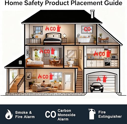 Miniatura 7 de Alarma de detector de CO con pilas reemplazables