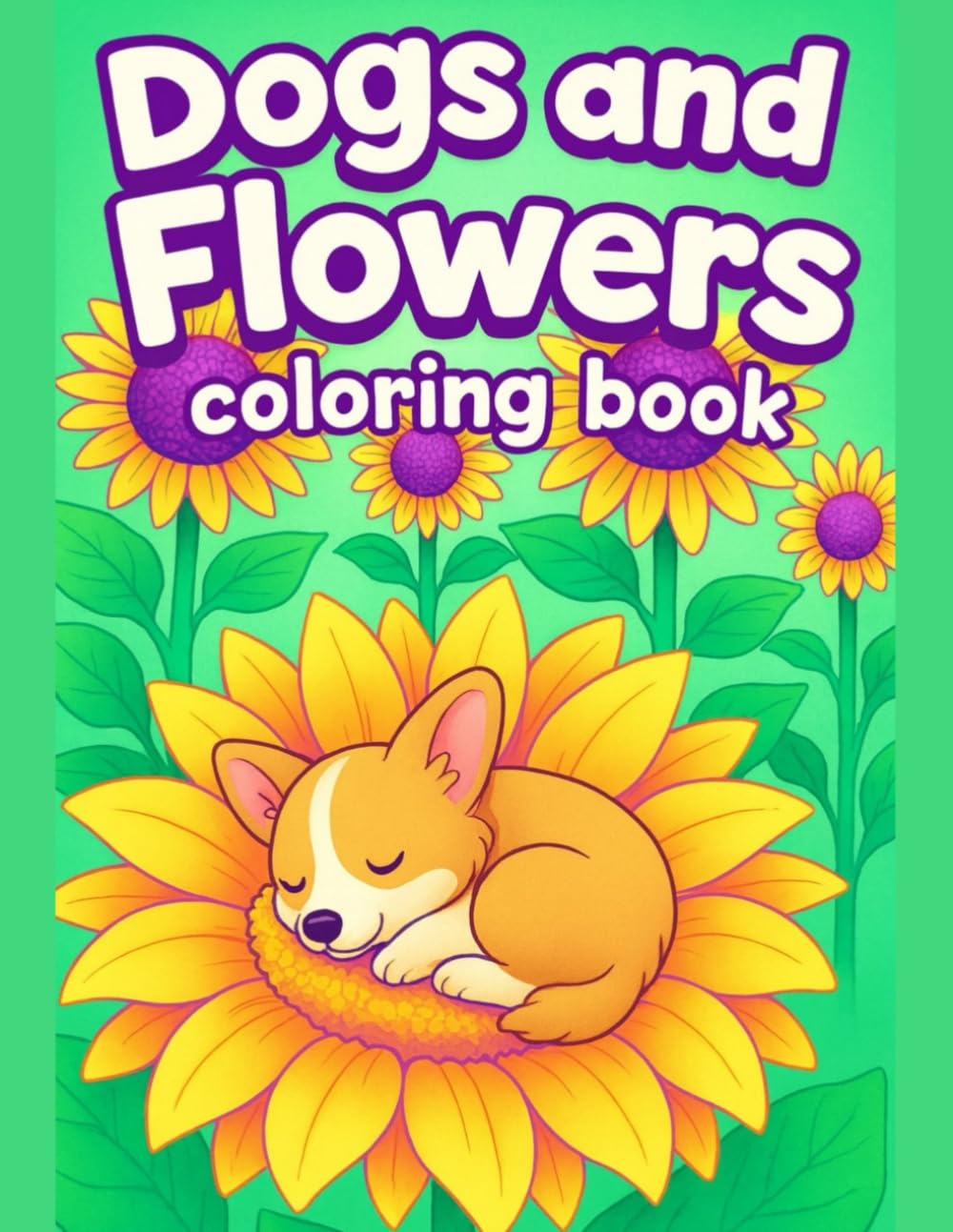 Dogs and Flowers Coloring Book Cute and Relaxing Puppy Garden Designs for Fun Coloring Time: Adorable Puppies Playing in Blooming Gardens with Simple ... and Easy Pages for Kids, Teens, and Adults