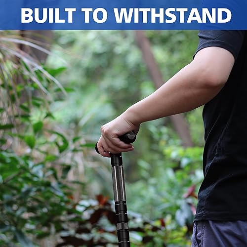 Miniatura 2 de aiGear Hiking Walking Stick with 3 Survival Tool Tactical Walking Staff Adjustable Outdoor Trekking Poles for Survival Camping Hiking