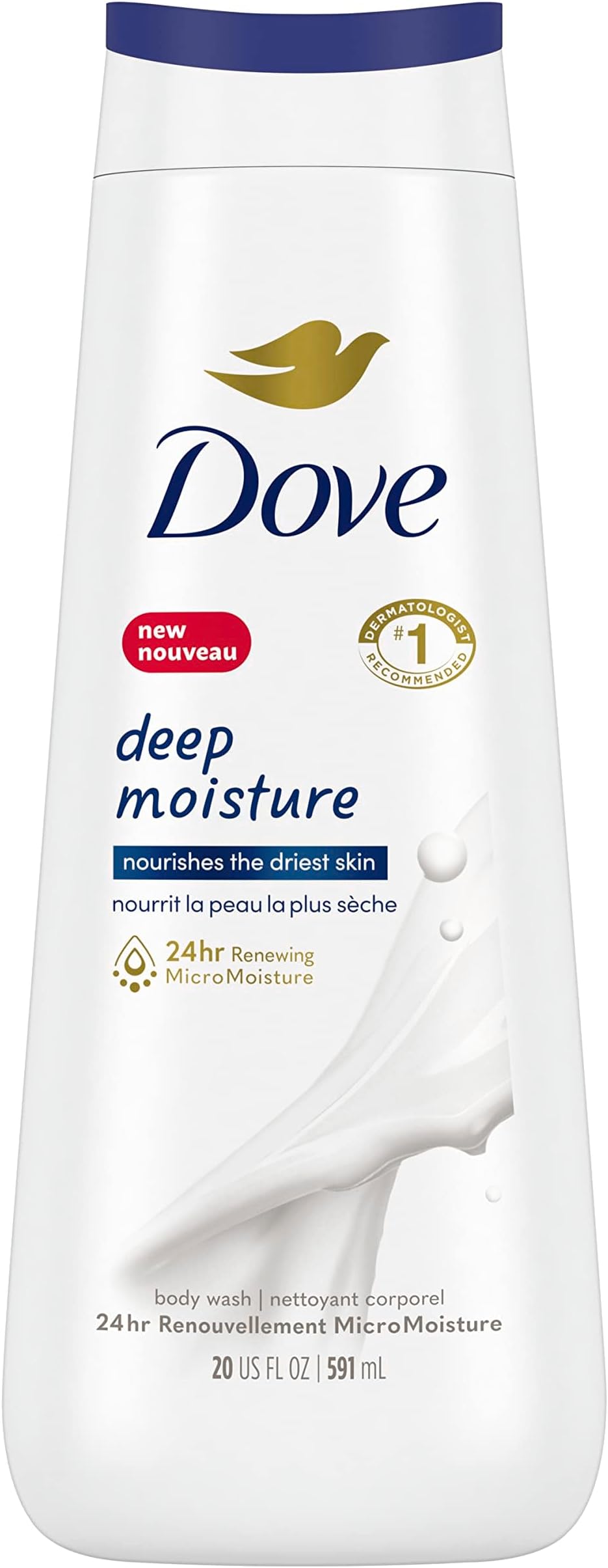 Body Wash Deep Moisture For 24hr Lotion-Soft Skin Moisturizing Skin Cleanser with No Sulfates No Parabens 20 oz