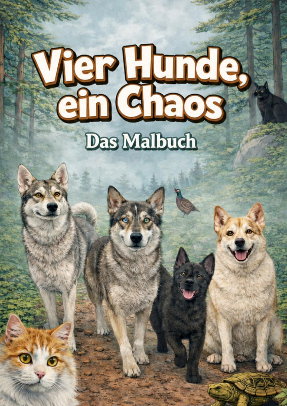 Vier Hunde, ein Chaos: Das Malbuch