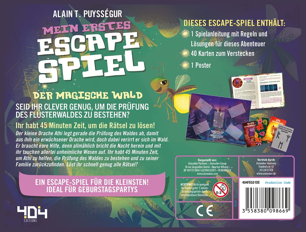 Asmodee Escape Box: Il Mio Primo Escape Game, La Foresta Magica, Caccia al Tesoro per Bambini, 2-5 Giocatori, 5-7 Anni, Edizione in Italiano