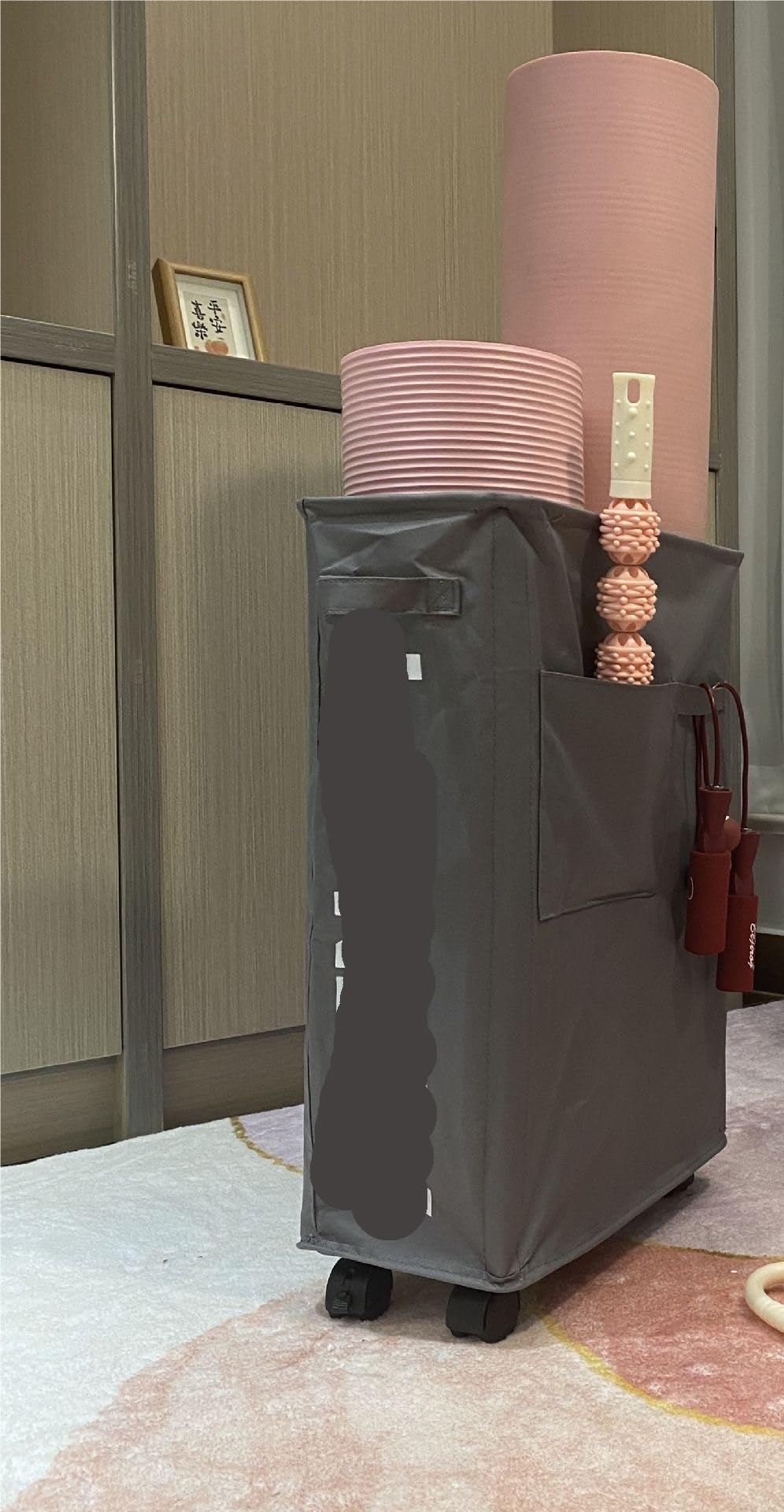 Wäschekorb mit Rollen, großer Aufbewahrungskorb for Matten Für Schlafzimmer(Color1)
