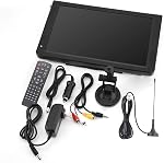 12-inch Portable Digital TV,Acouto 12inch ATSC Portable TV 1080P HD 12 Digital Television with Foldable Holder Video Player Digital TV with USB Port SD Card Slot for Home Car HD Dig (US Plug)