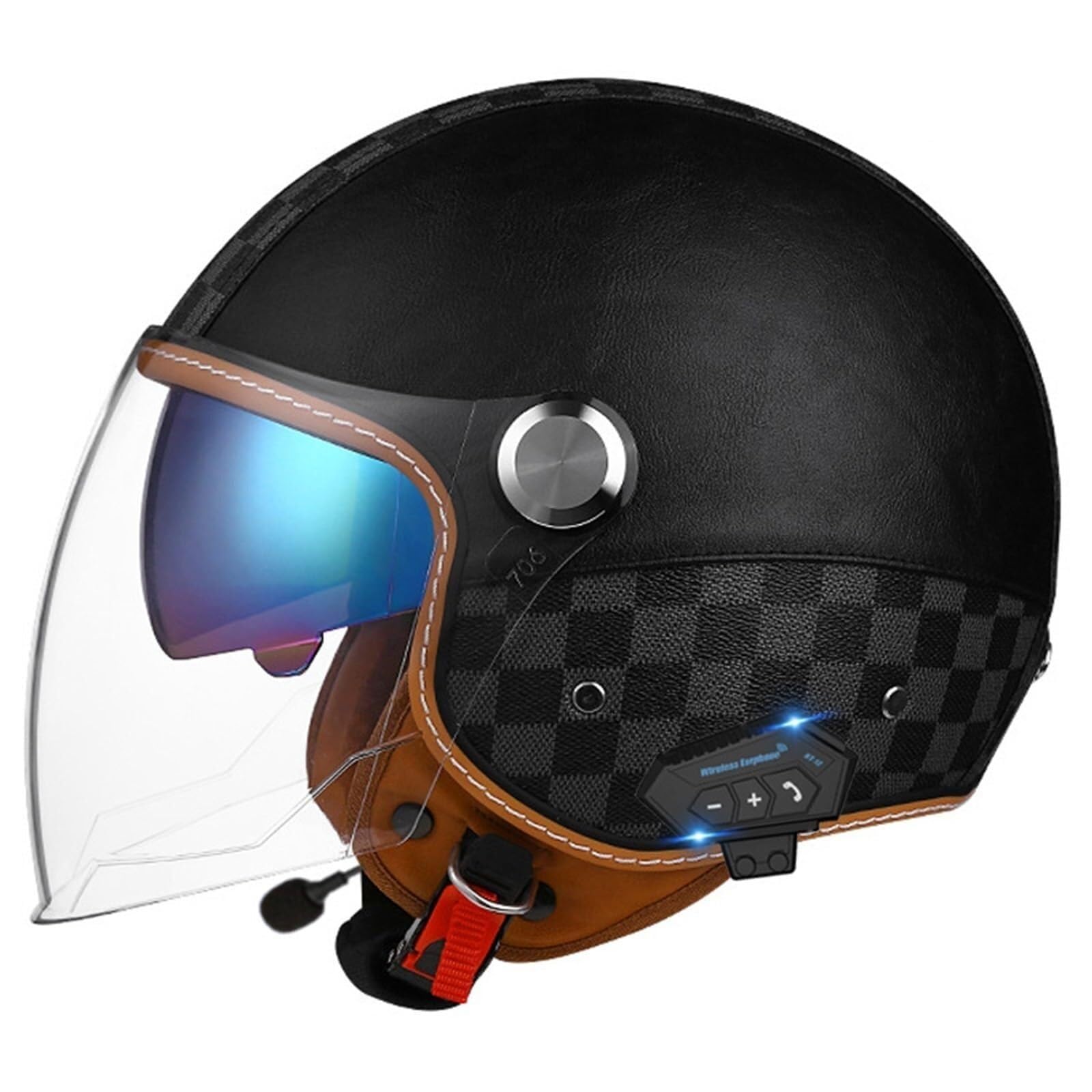Casque Moto Demi-Jet Bluetooth pour Scooter et Chopper en Trajet Urbain