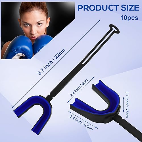 Vista 30 de Dunzy Protector bucal deportivo con correa, 10 unidades, sin ebullición, para adultos y jóvenes, protector bucal para boxeo, baloncesto, lacrosse