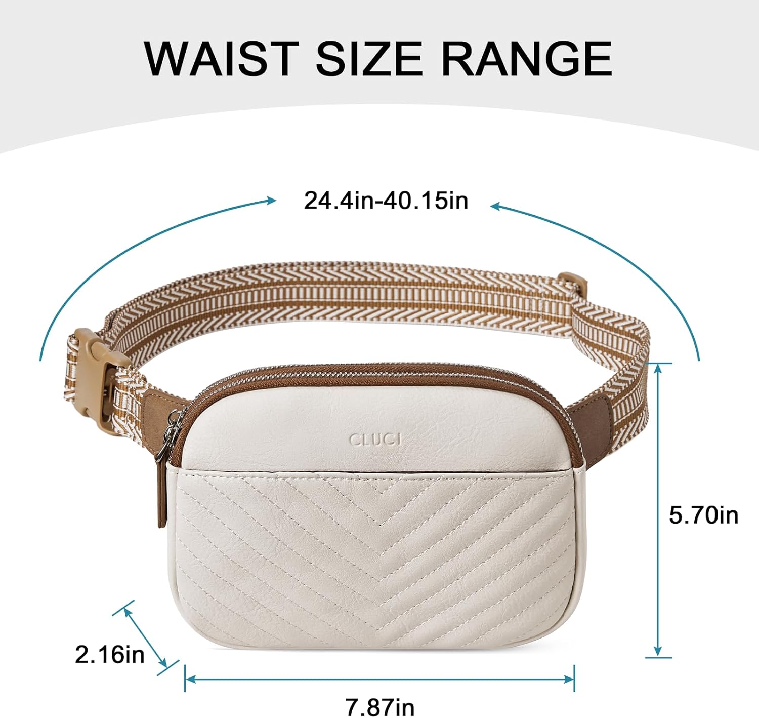 CLUCI Belt Bag for Women, Mini Everywhere Crossbody Waist Bag Adjustable Strap, Vegan Leather Women's Fanny Pack - Image 3