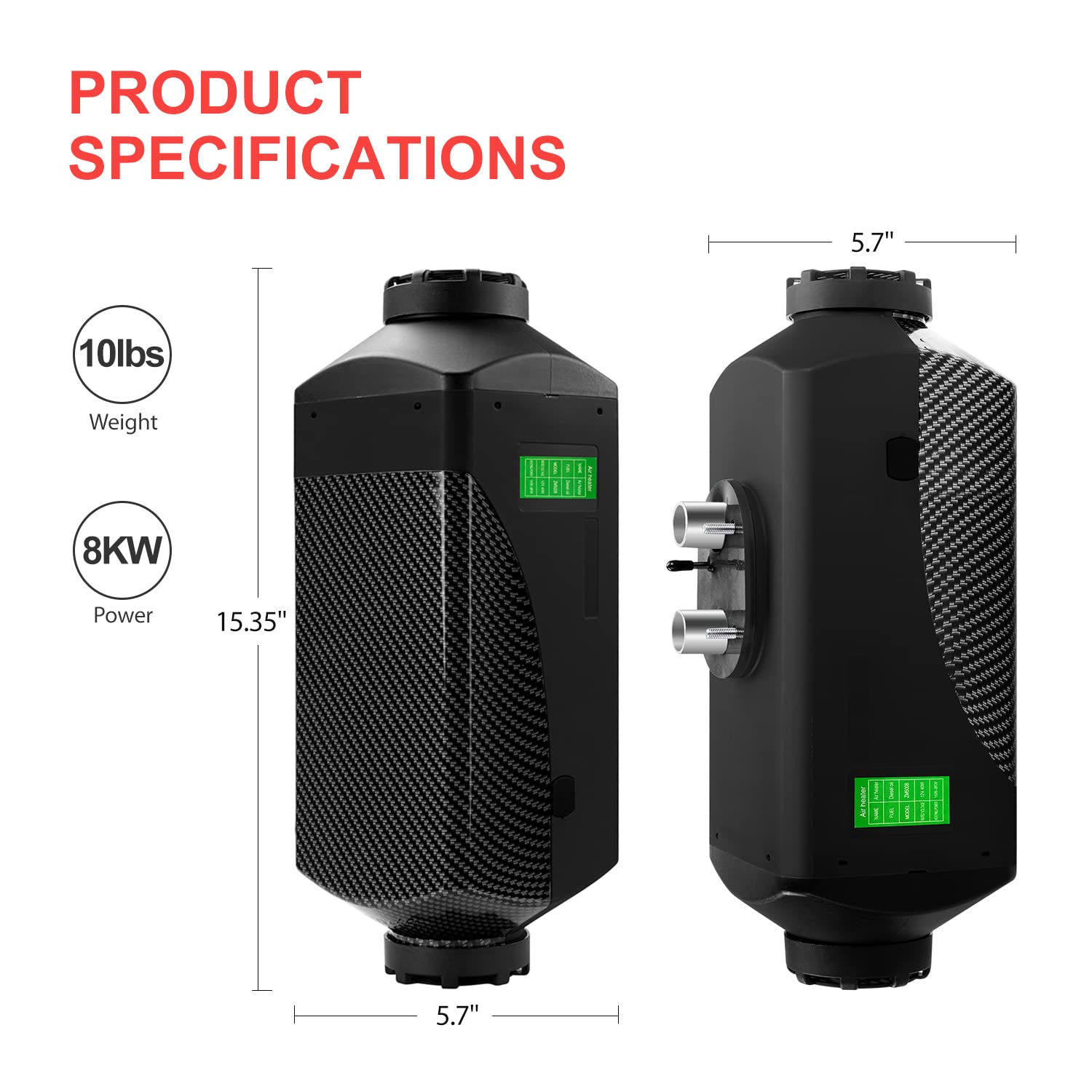 Riscaldatore Diesel, 12V Riscaldamento da Parcheggio Diesel con LCD，Telecomando e Silenziatore per Camper, Camion，Caravan，Macchine，Barche, Autobus, Tutto in Uno
