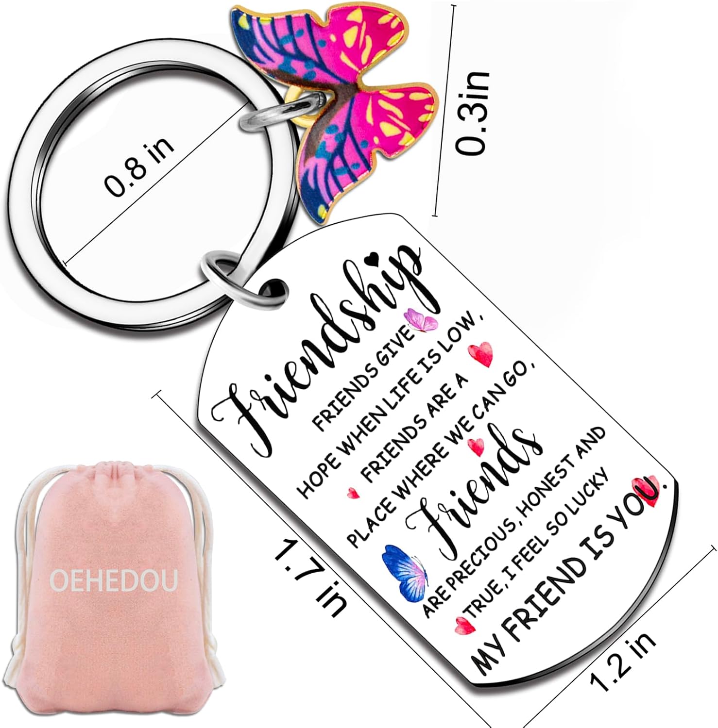 OEHEDOU Friendship Gifts For Women Birthday Gifts For Women Friends Friendship Keychain Best Friends Birthday Gift For Her - Image 7
