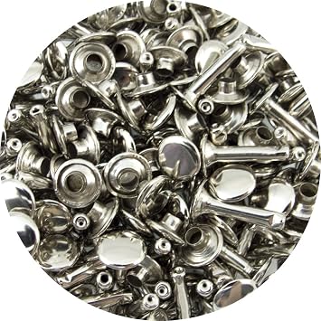 SLC Nickel Large Extra Long Double Cap Rivets 100pk