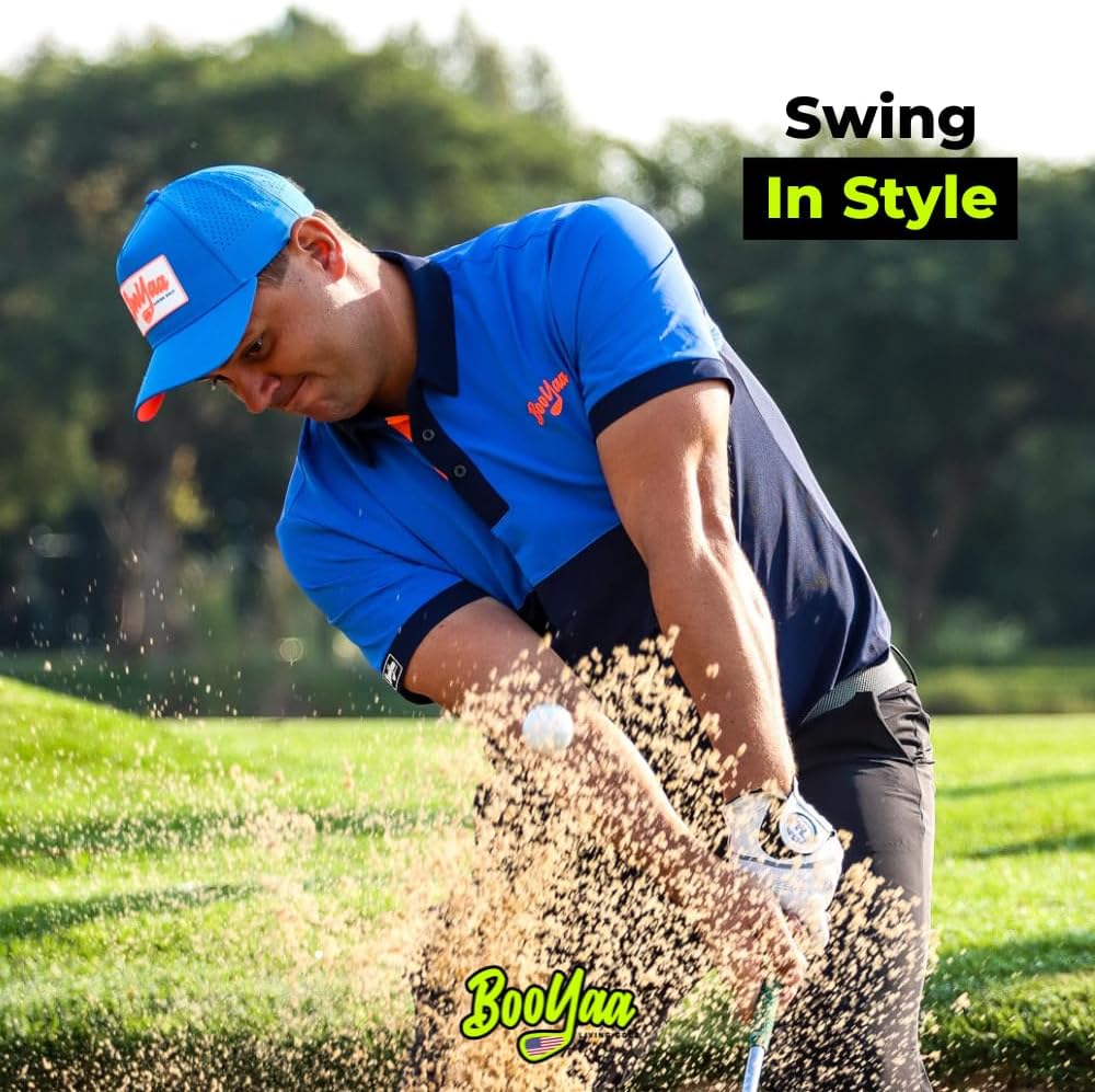 BOOYAA Golf Hat Snap Back Hat with Breathable UVA and UVB Protective Mens Golf Hat