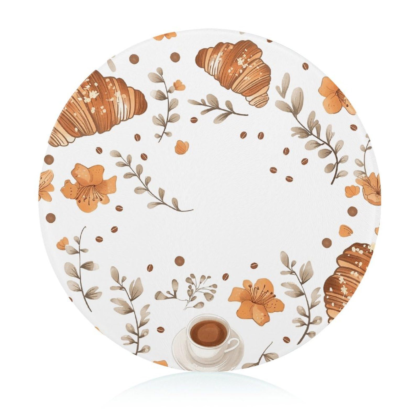 Planche à découper en verre résistant aux chocs et rayures avec motif petit-déjeuner de 20cm