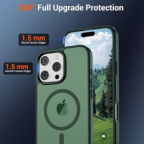 Miniatura 814 de SUPFINE Funda magnética para iPhone 11 (compatible con MagSafe) (protección contra caídas de grado militar), translúcida mate a prueba de golpes