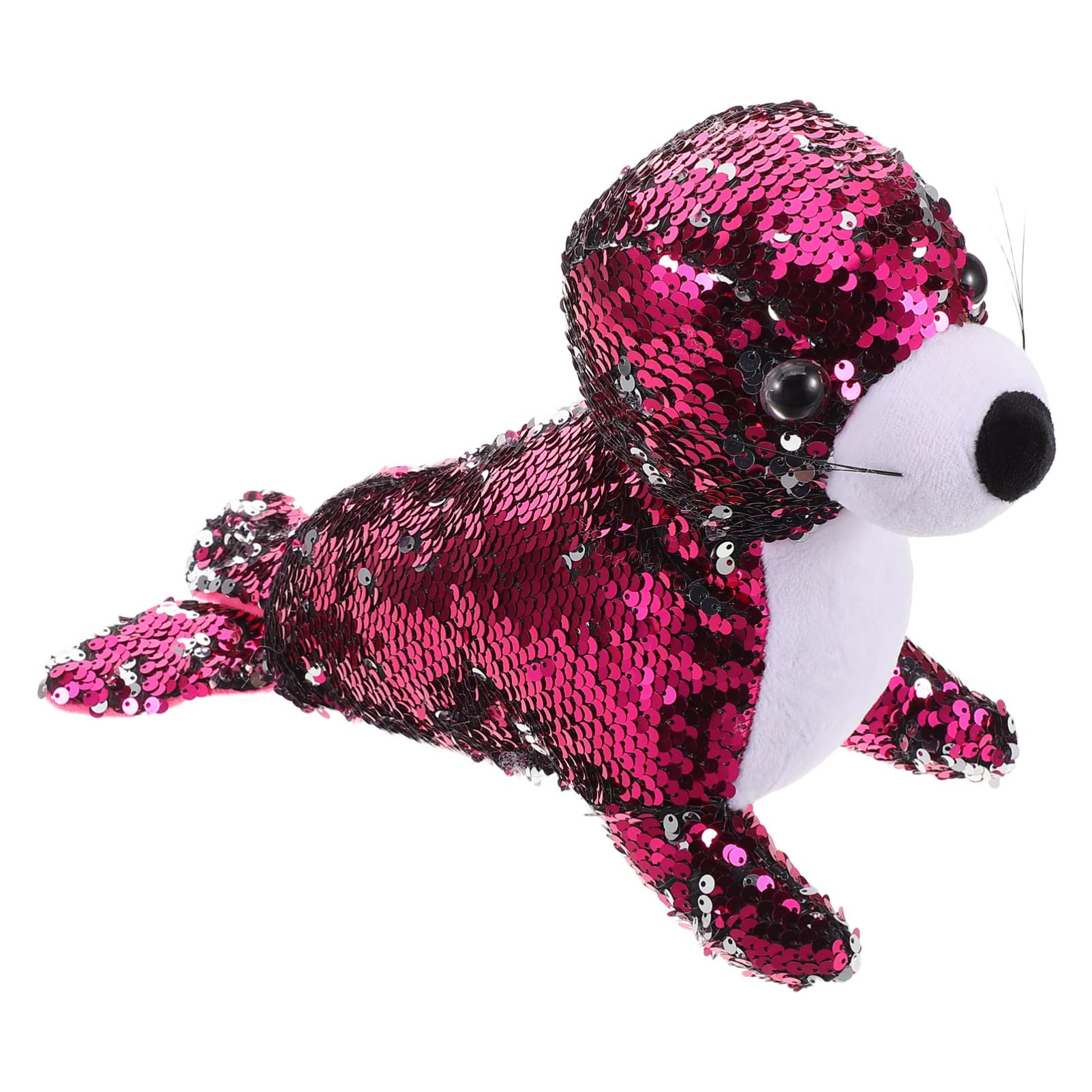 Toddmomy Plush Sea Lion Animal Stuffed Toy for Boys and Girls Reversible Mermaid Sequins Cute Ocean Creature Plush Decorative