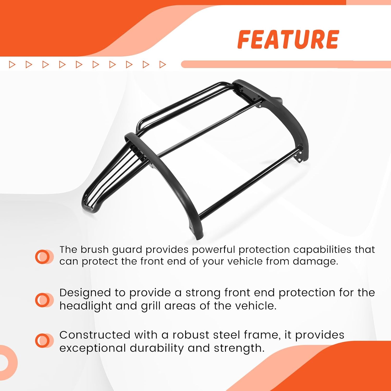 Kojem Grill Guard Compatible with 2003-2009 Toyota 4Runner Steel Front Black Light Bull Bar Bumper Grill Grille Guard Protector Brush Push Bar Powder Coated