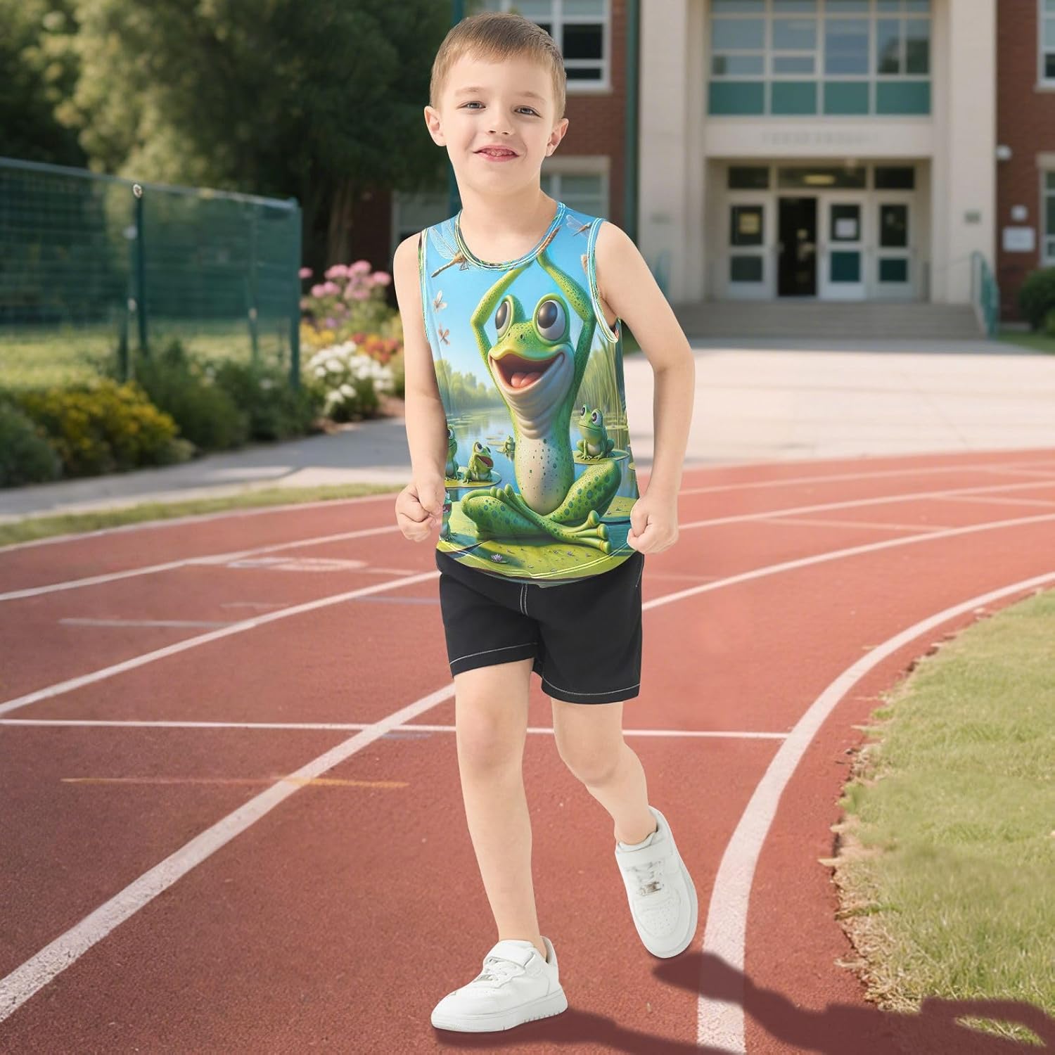 Sleeveless Tank Top Shirt for Boy, Athletic Moisture Wicking Tank Undershirt for Kids, 3-15 Y