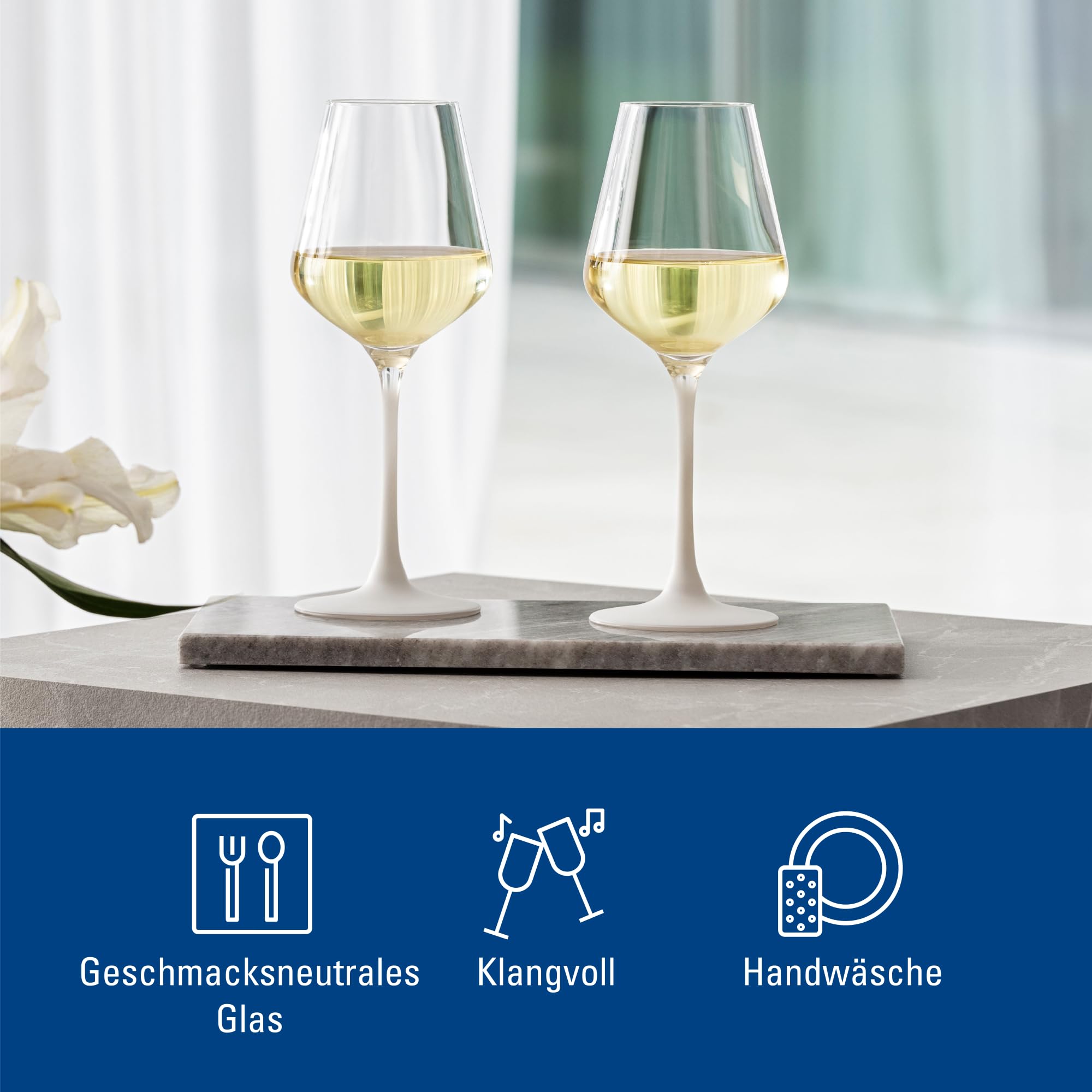 Villeroy &amp; Boch - Set Di 4 Bicchieri Da Vino Bianco In Cristallo, Design Moderno, 380 Ml (Trasparente)
