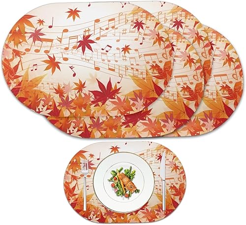 Miniatura 33 de Juego de 6 manteles individuales lavables para mesa de comedor, resistentes al calor, mesa de cocina, decoración del hogar, lavable, ovalada, de