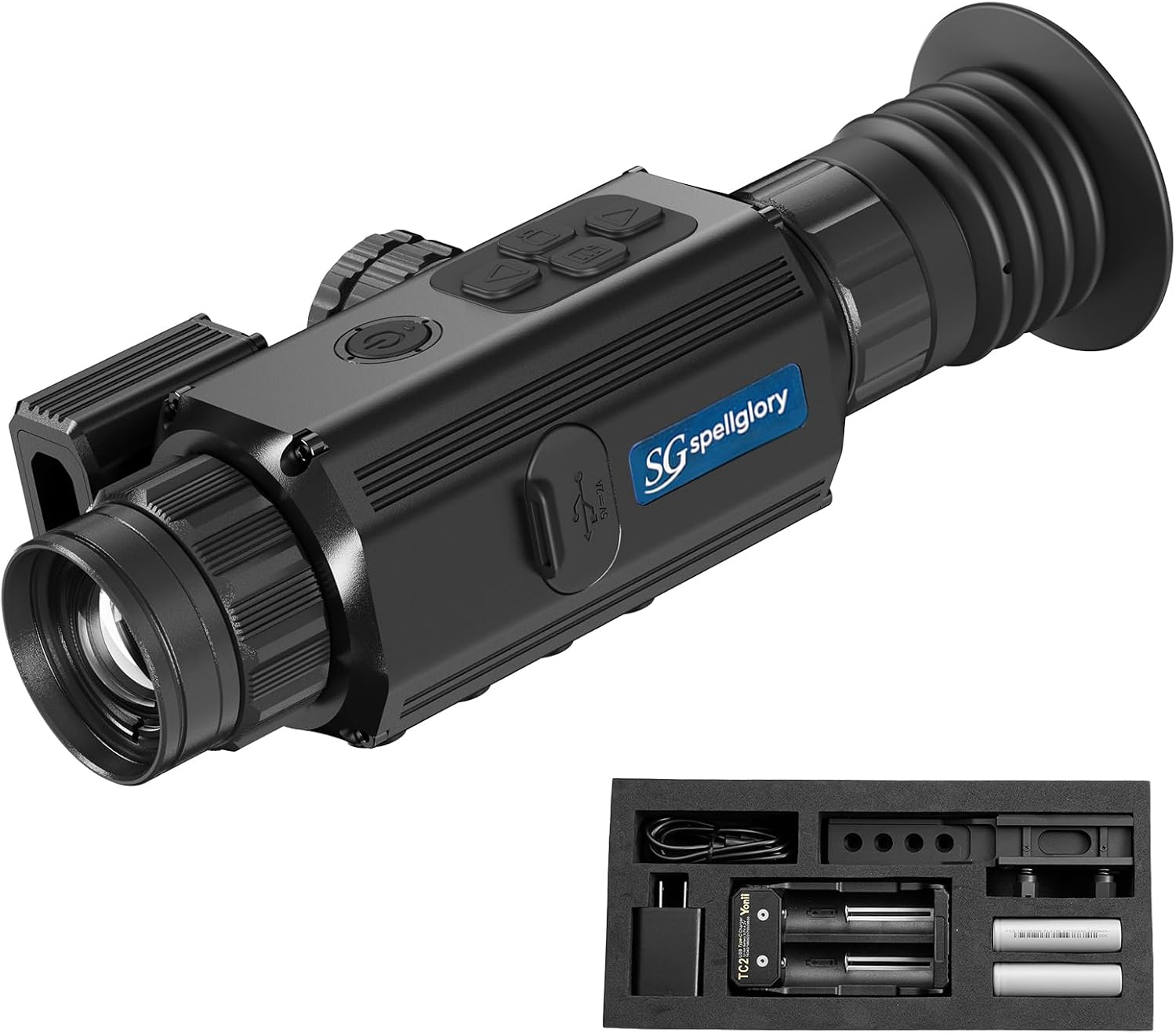 SG-Multi 1000m+ LRF Lens Thermal Imaging Riflescope for Hunting,Ballistic Calculator, NETD<20,12μm Pixel Pitch,12+ Hours, IP66+ Rugged Thermal Scope