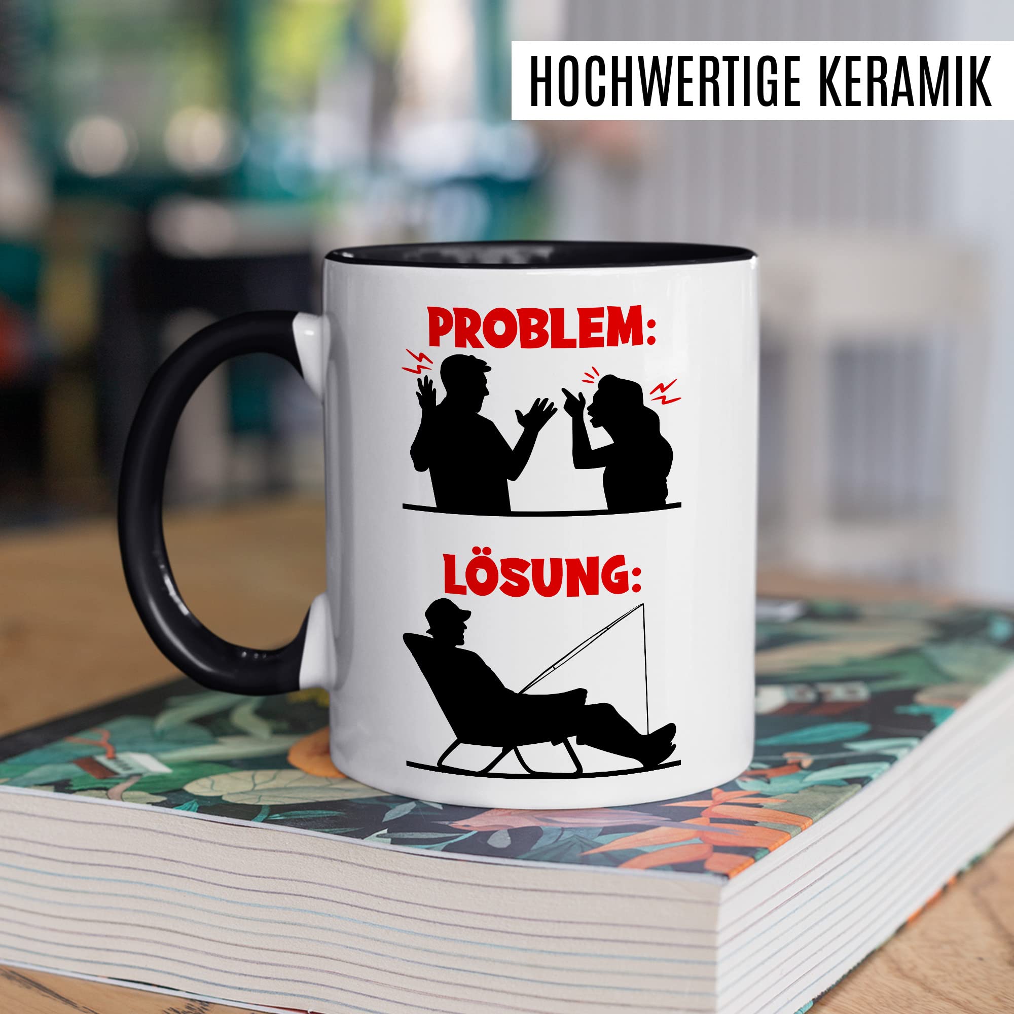 Tasse De Pêche Pêcheur Tasse à Café Cadeau De Pêche Drôle Idée Cadeau Blague Tasse à Thé (blanc Et Noir