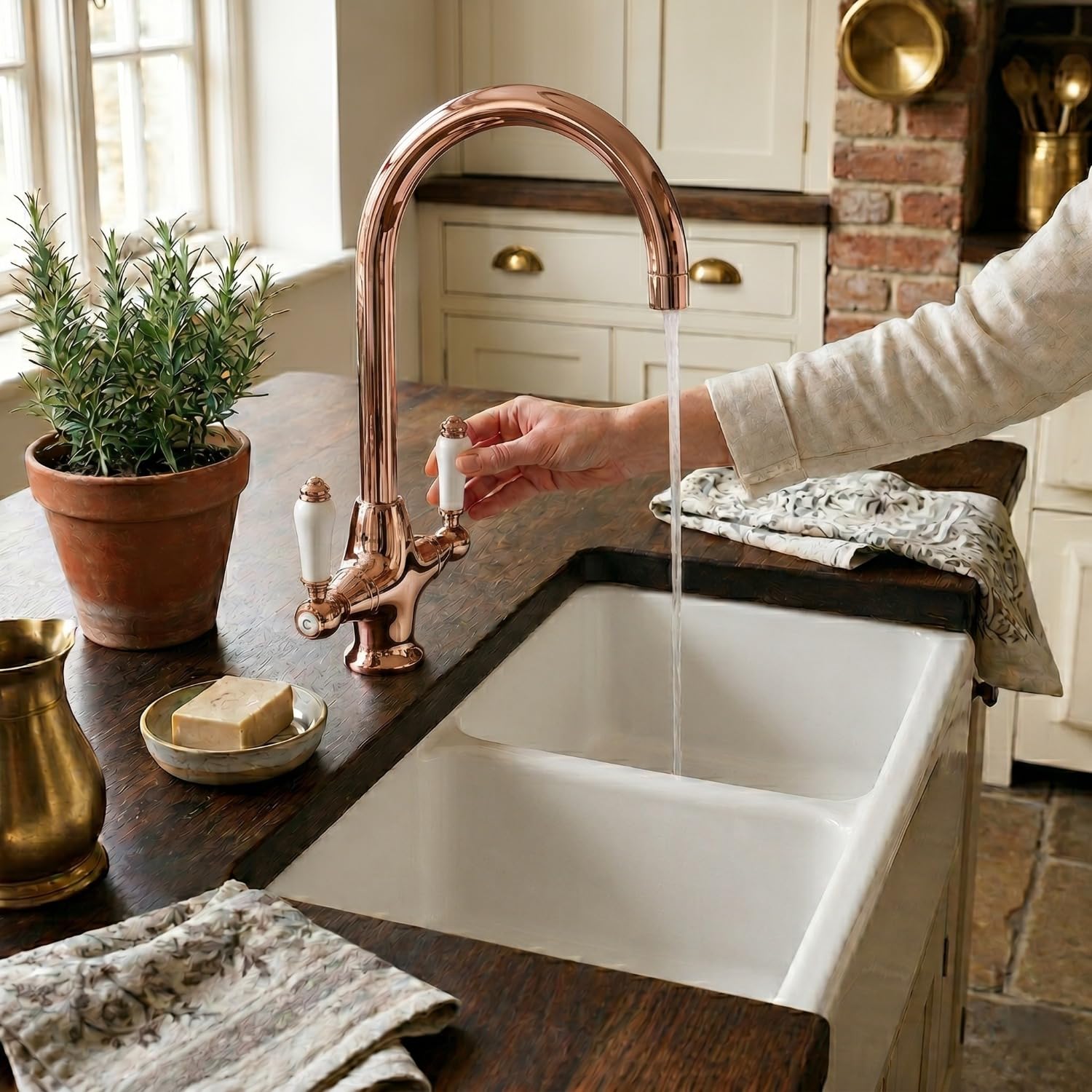 Go Bathrooms Kitchen Mixer Tap Rose Gold Victorian Swivel โ image 1