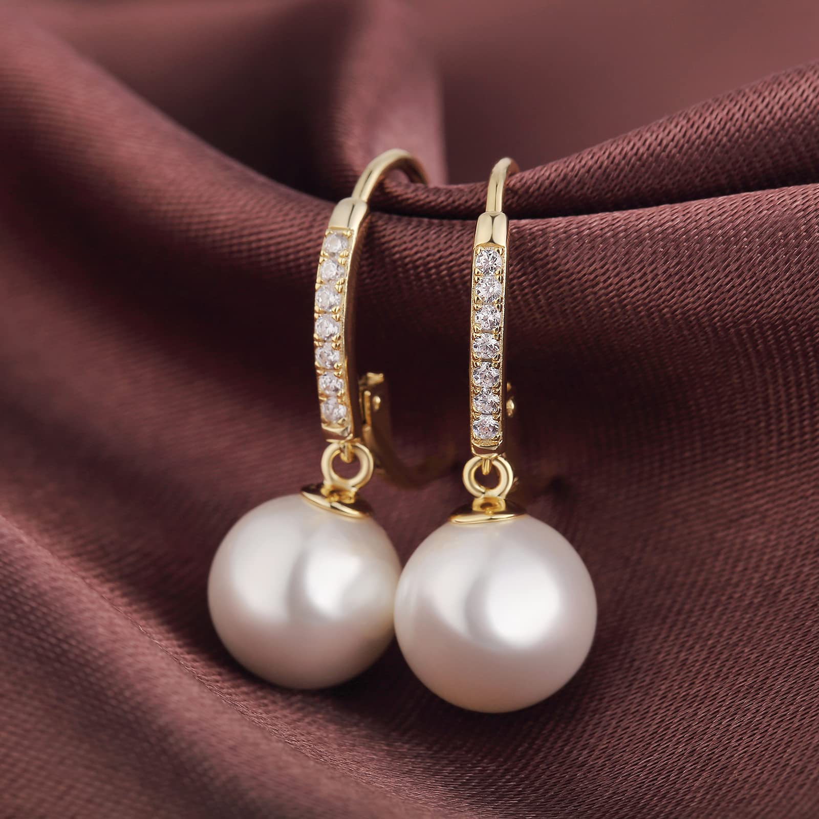 jiamiaoi Perlenohrringe Silber 925 Hängend Perlen Ohrringe Silber Hängend Damen Ohrringe Perle Hängende Ohrringe Perlen Schmuck