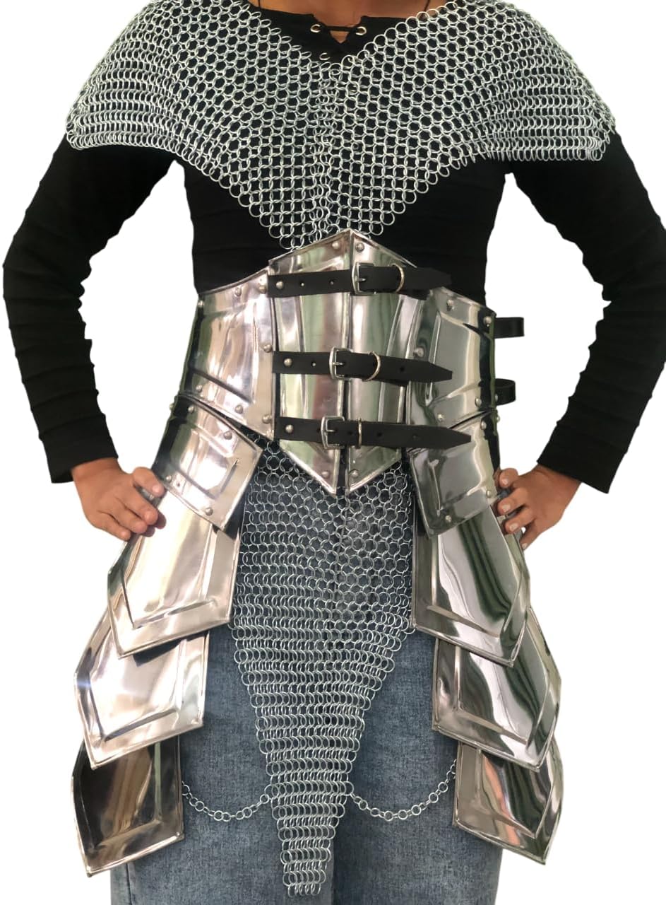 Medieval Knight Lady Armor Chainmail Tasset Belt - Female Waist Armour - Brave Lady Armour - Female Fantasy Halloween Costume