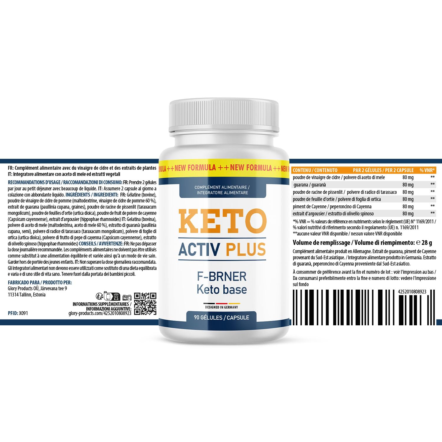 Keto Activ Plus | Pour les personnes ayant un mode de vie sain | Facile à utiliser | 90 gélules par boîte