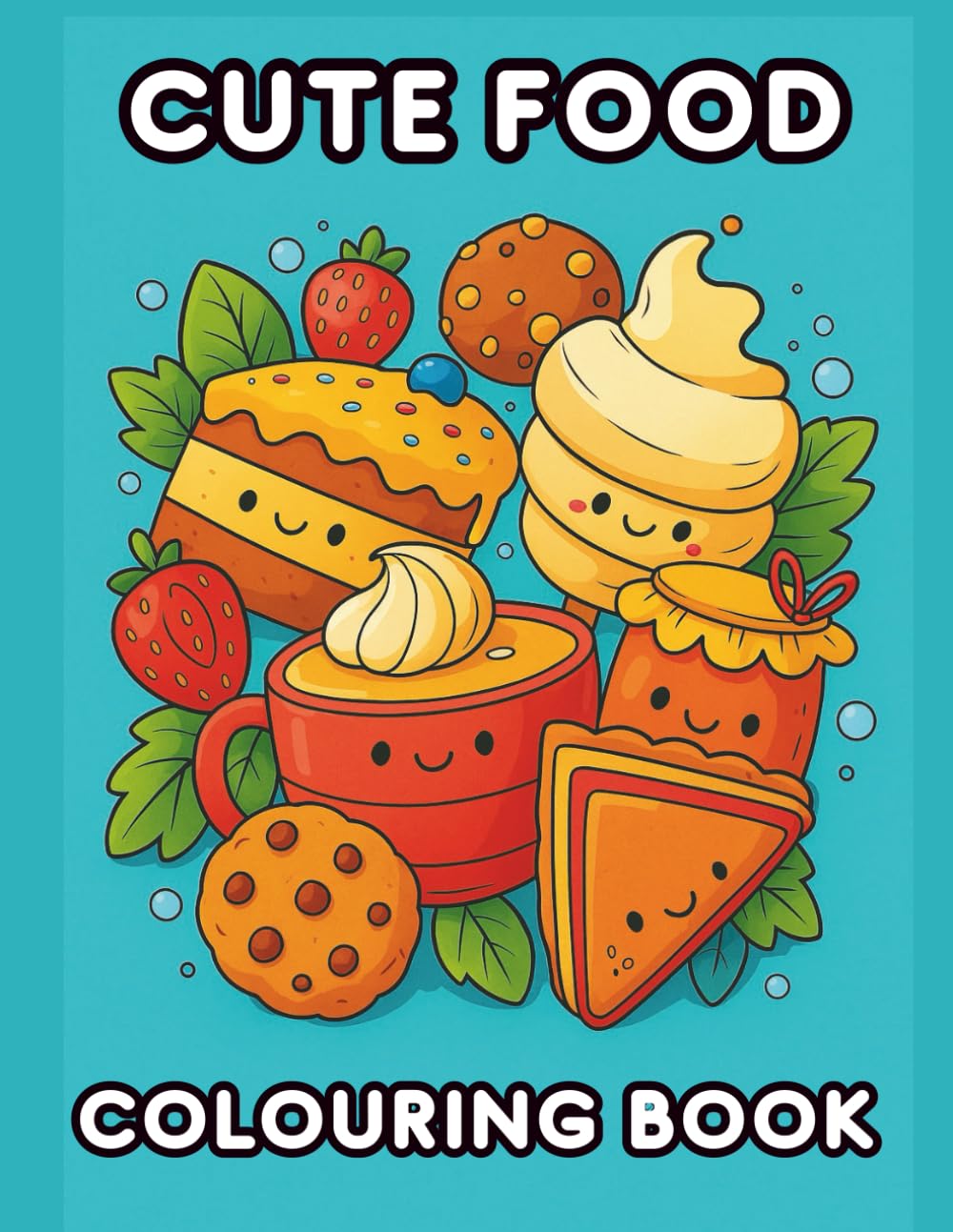 Cute Food Colouring Book fod Kids: Fun Colouring pages with Cute Food for Children Ages 4-8