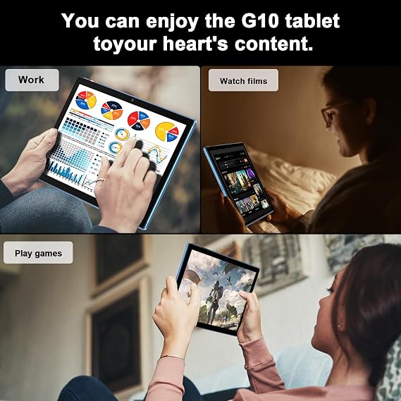 GOODTEL 2026 10 Inch Android Tablet, 14GB RAM+128GB ROM,Octa-Core,Expandable up to 2TB TF Card, 8000mAh Battery, Tablet with Keyboard and Mouse Bundle for Study & Entertainment BLU