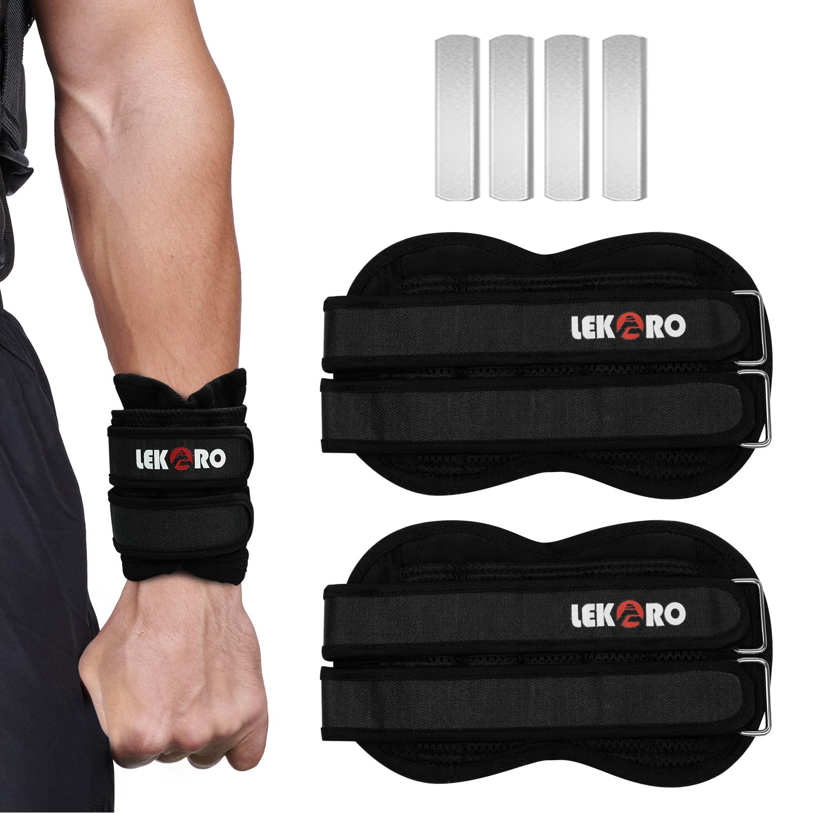 Pesi regolabili per polsi e braccia, caviglie rimovibili per uomini e donne, fitness, allenamento della forza, passeggiate, jogging, allenamento, corsa, 1 paio, confezione da 2