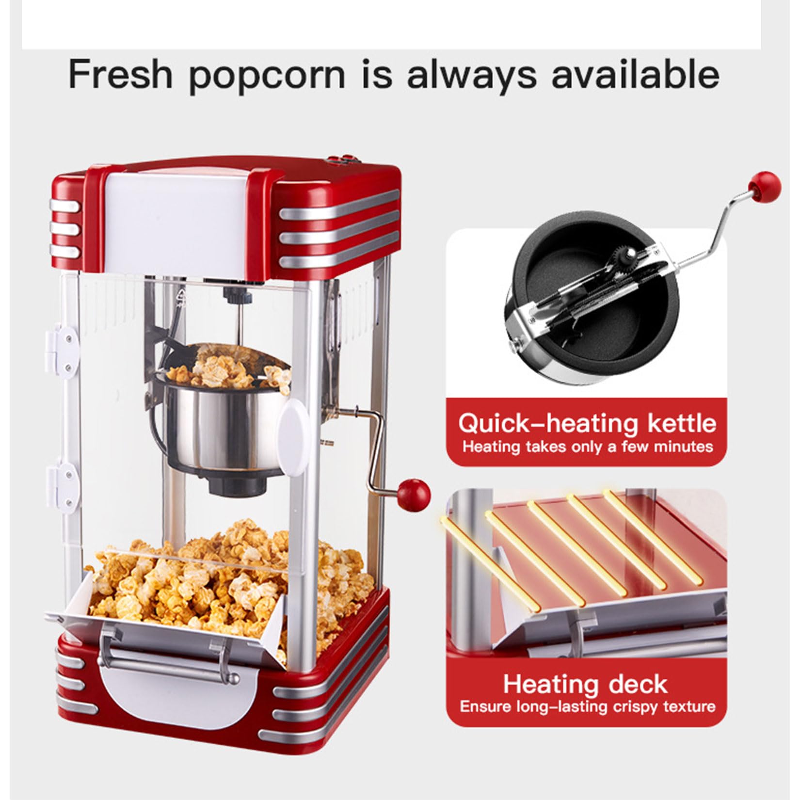 Mini Macchina per Popcorn ad Aria Calda, Popcorn Popper Elettrico Domestico da 1200 W con misurino, Sano Senza Olio per Feste di Compleanno o Serate di Cinema