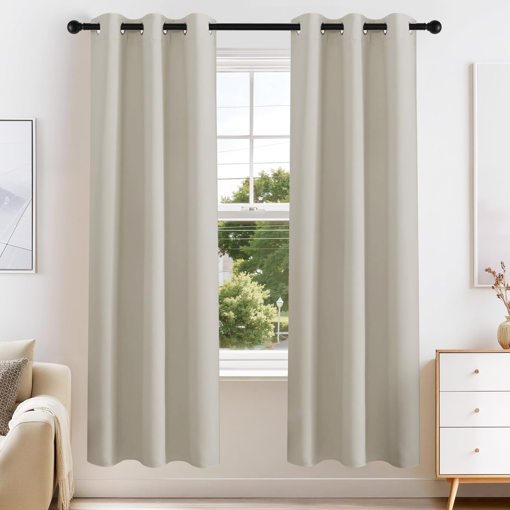 PONY DANCE Blackout Curtains for Bedroom 72 Inch Length 2 Panels Set