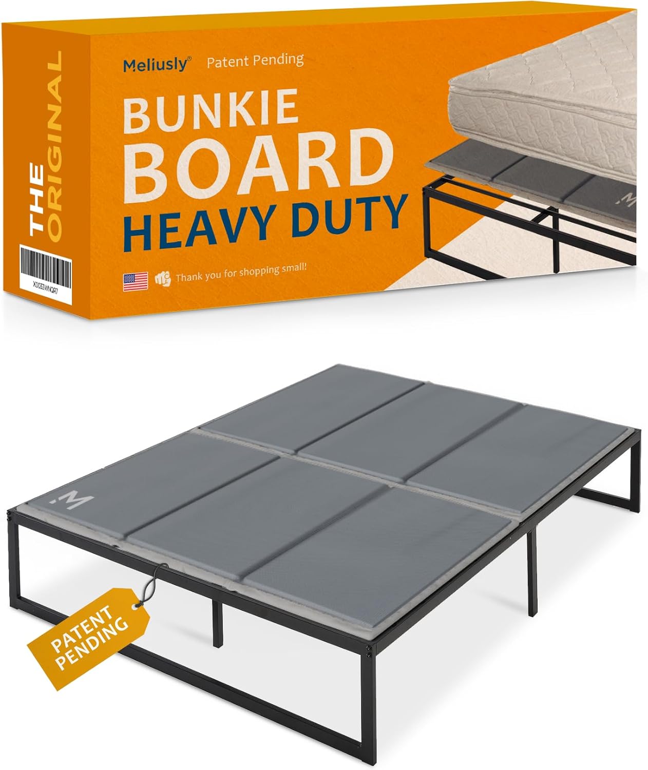 Meliusly Heavy Duty 10mm Bunkie Board Queen Size (60x80'') Patent Pending Low Profile Bed Board Design - Breathable, Noise Minimizing, Moisture Resistant Bunkieboards, Low Profile Bed Support Queen (60x80'')