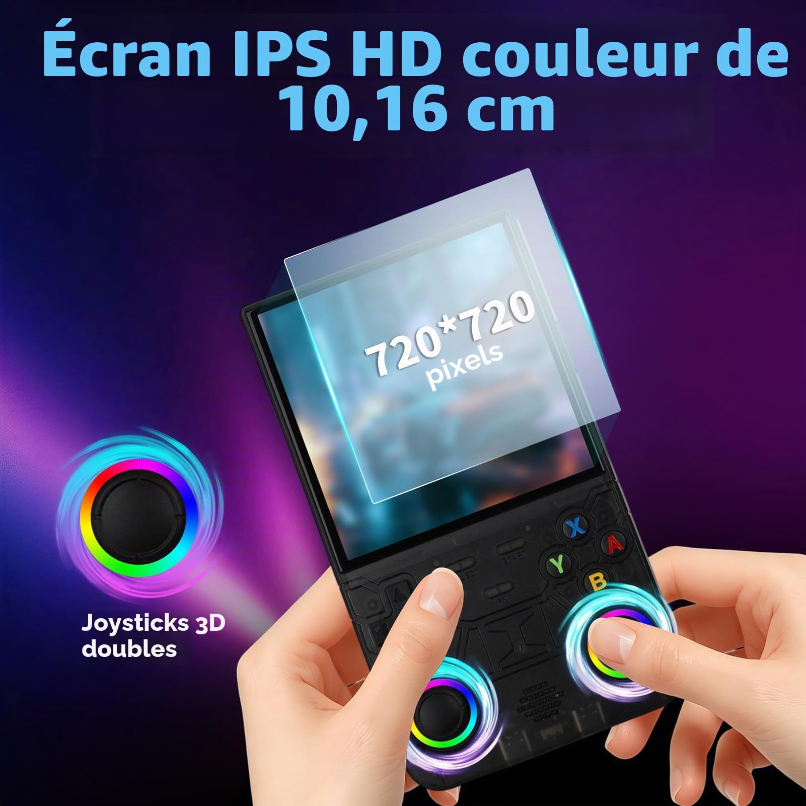 Console de jeux portable R36 Ultra de 128 Go, écran HD de 4 pouces, console de jeux rétro portable pour enfants et adultes (couleur noire)