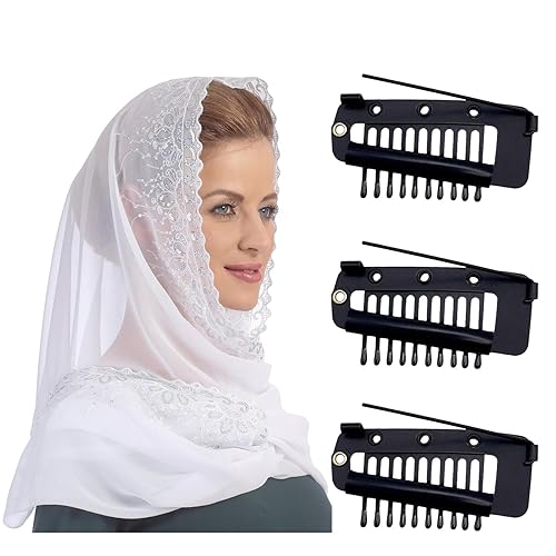 Miniatura 3 de Qearl 12 clips negros Chunni con pasadores de seguridad, fuerte agarre Chunni Dupatta clips de ajuste indios para mujer