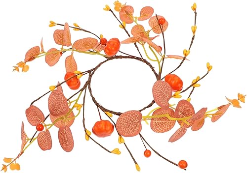 Miniatura 2 de BESTOYARD 3 piezas de decoraciones de Acción de Gracias, corona floral, decoraciones de Navidad, decoración para el hogar, anillos de vela, corona