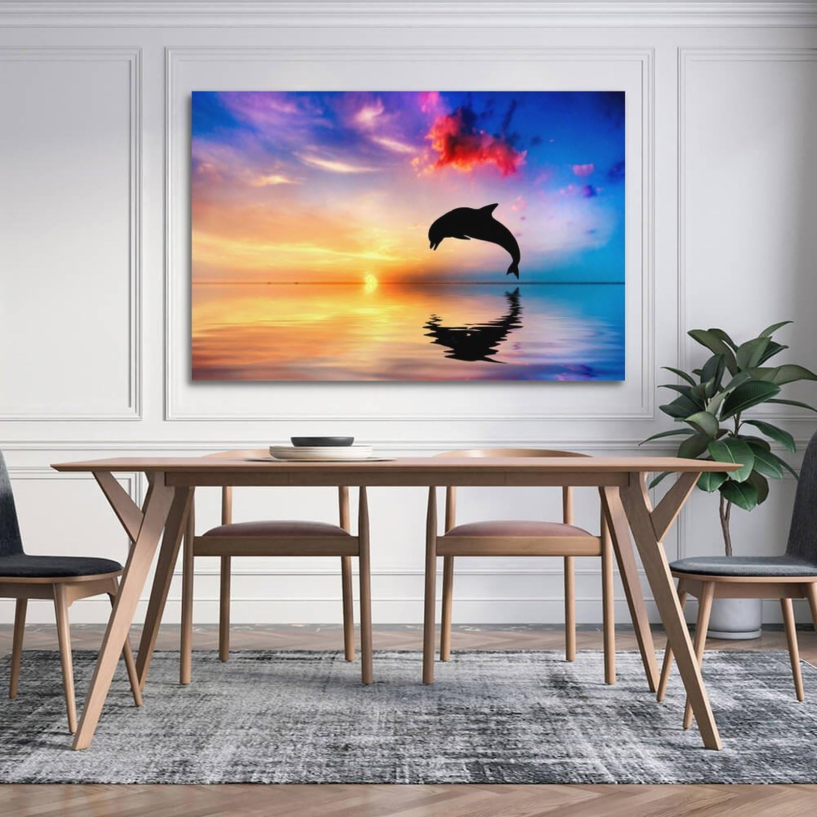 Acchiappasole In Acrilico HOTIYOK Con Delfini E Tramonto - Decorazione Da Finestra E Parete Per Interni/esterni - 2