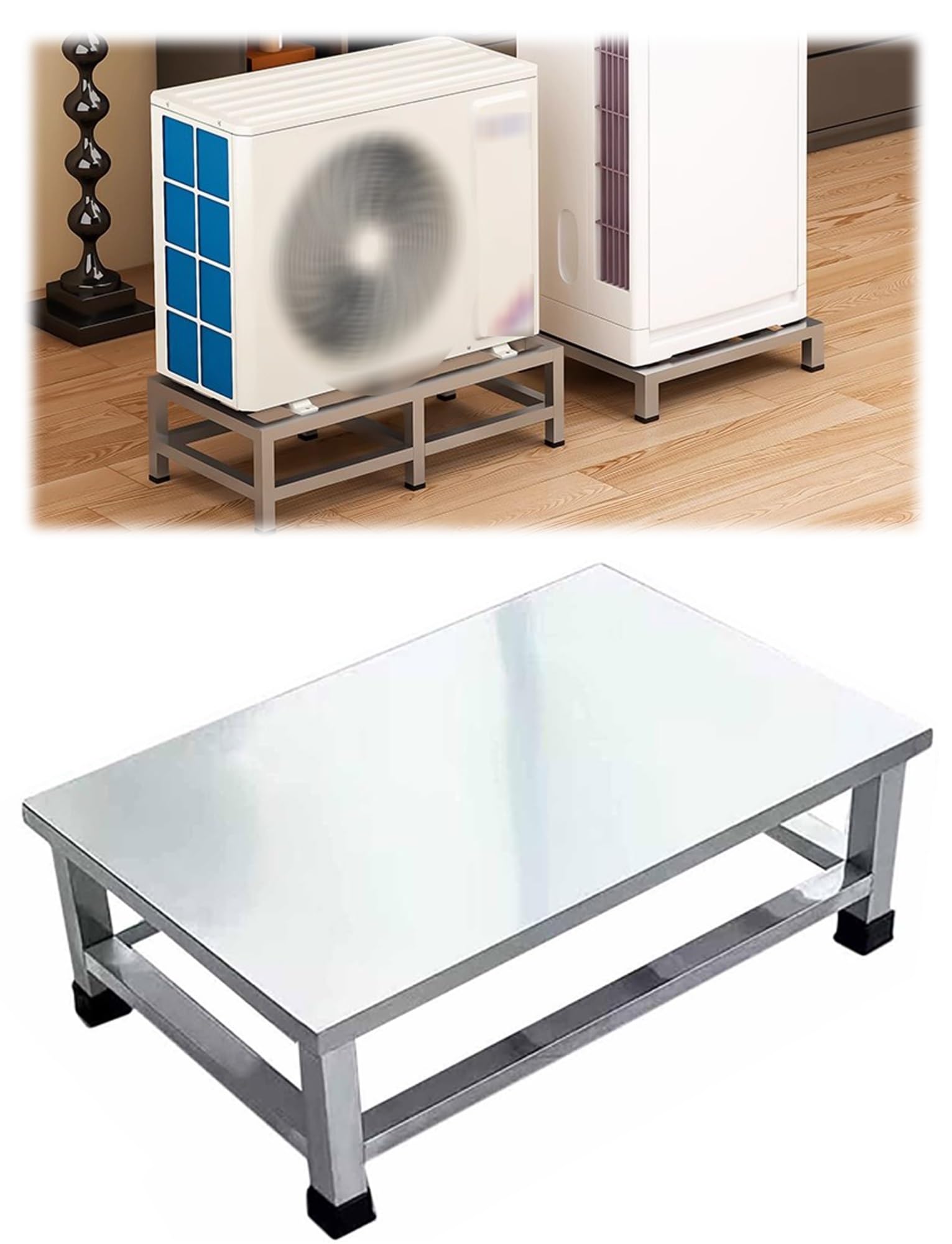 Untergestell for Möbelgeräte, erhöhtes Untergestell for Klimaanlagen, robuster Suppenkesselständer aus Edelstahl, Lagerregal aus Palettenunterlage for Waschmaschine/Kühlschrank/Trockner(60x30x20cm)