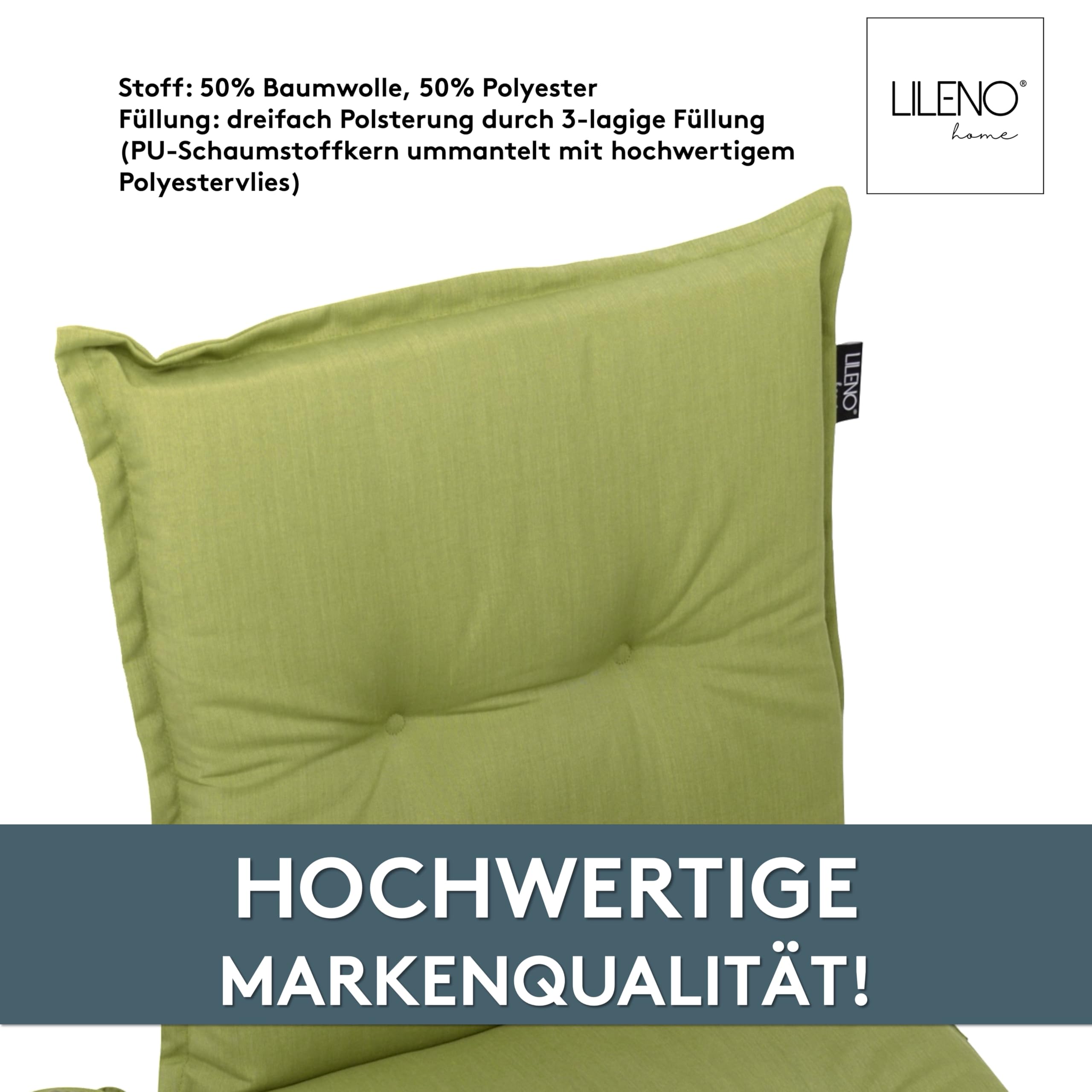 LILENO HOME Cuscini Per Sedia Da Giardino | Morbidi, Impermeabili, UV Resistenti, Per Sedie Pieghevoli E Relax – Set Colorato