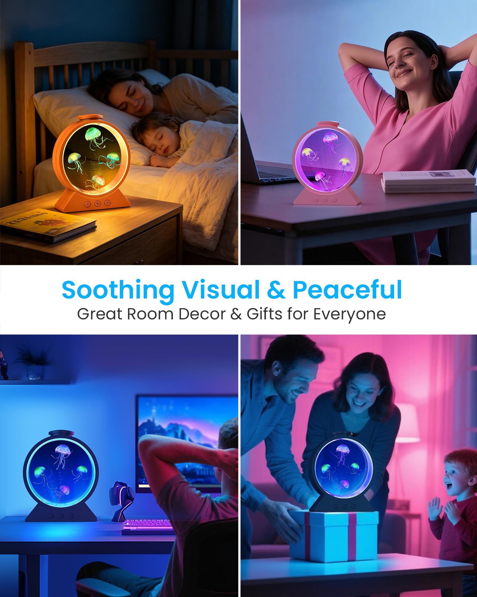 Lampe méduse pour anxiété du sommeil apaisante veilleuse avec minuterie